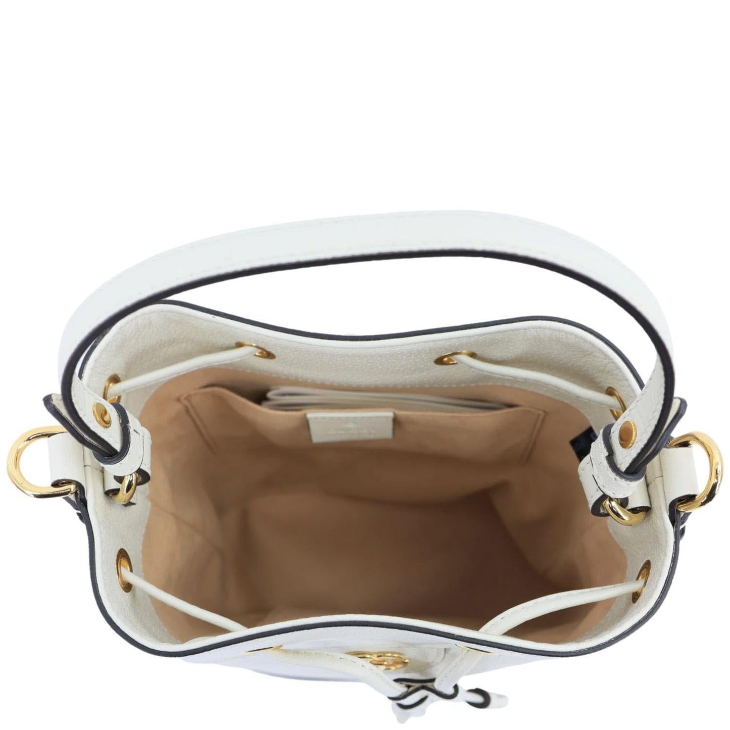 GUCCI GG Ophidia Leather Bucket Crossbody Bag Off White 610846