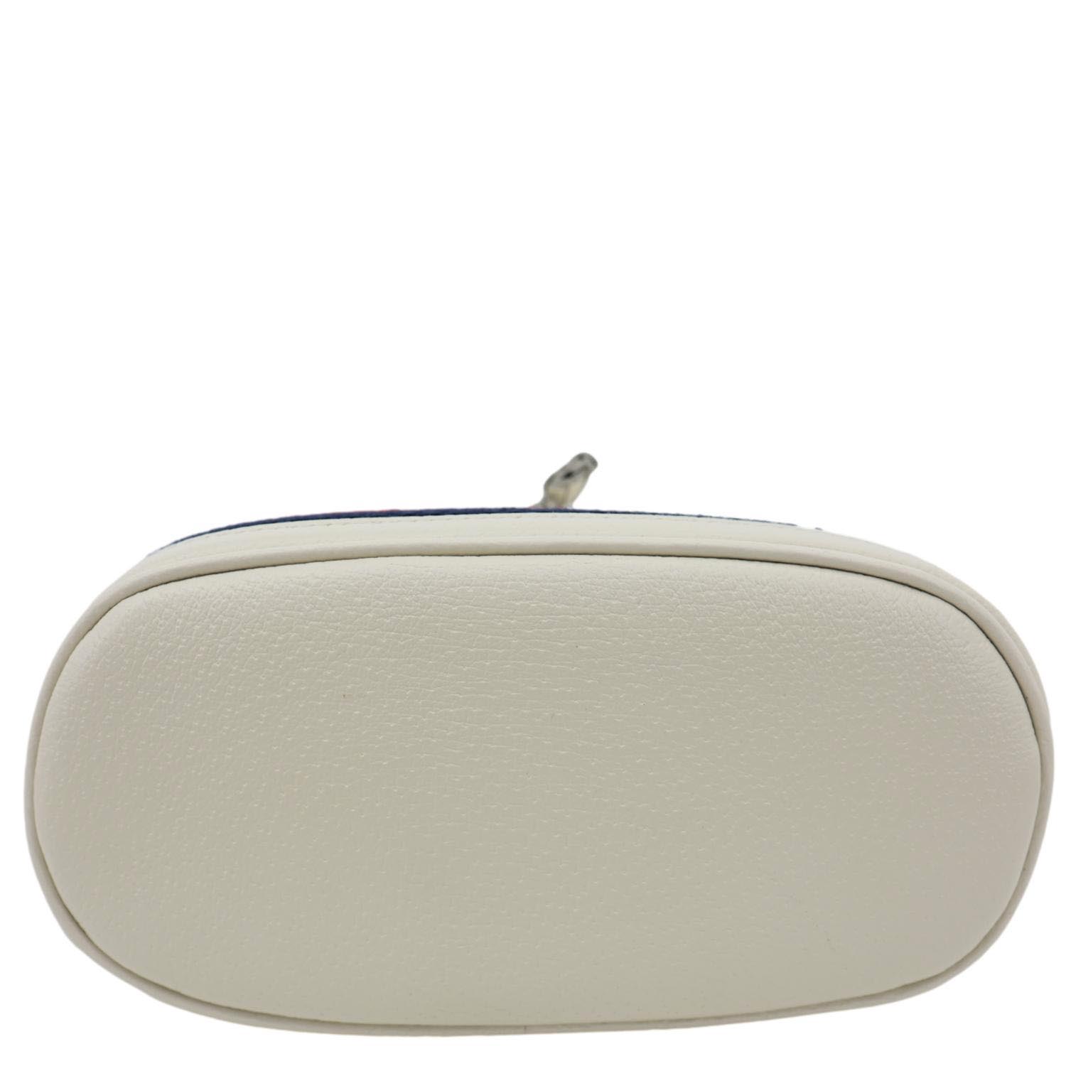 GUCCI GG Ophidia Leather Bucket Crossbody Bag Off White 610846