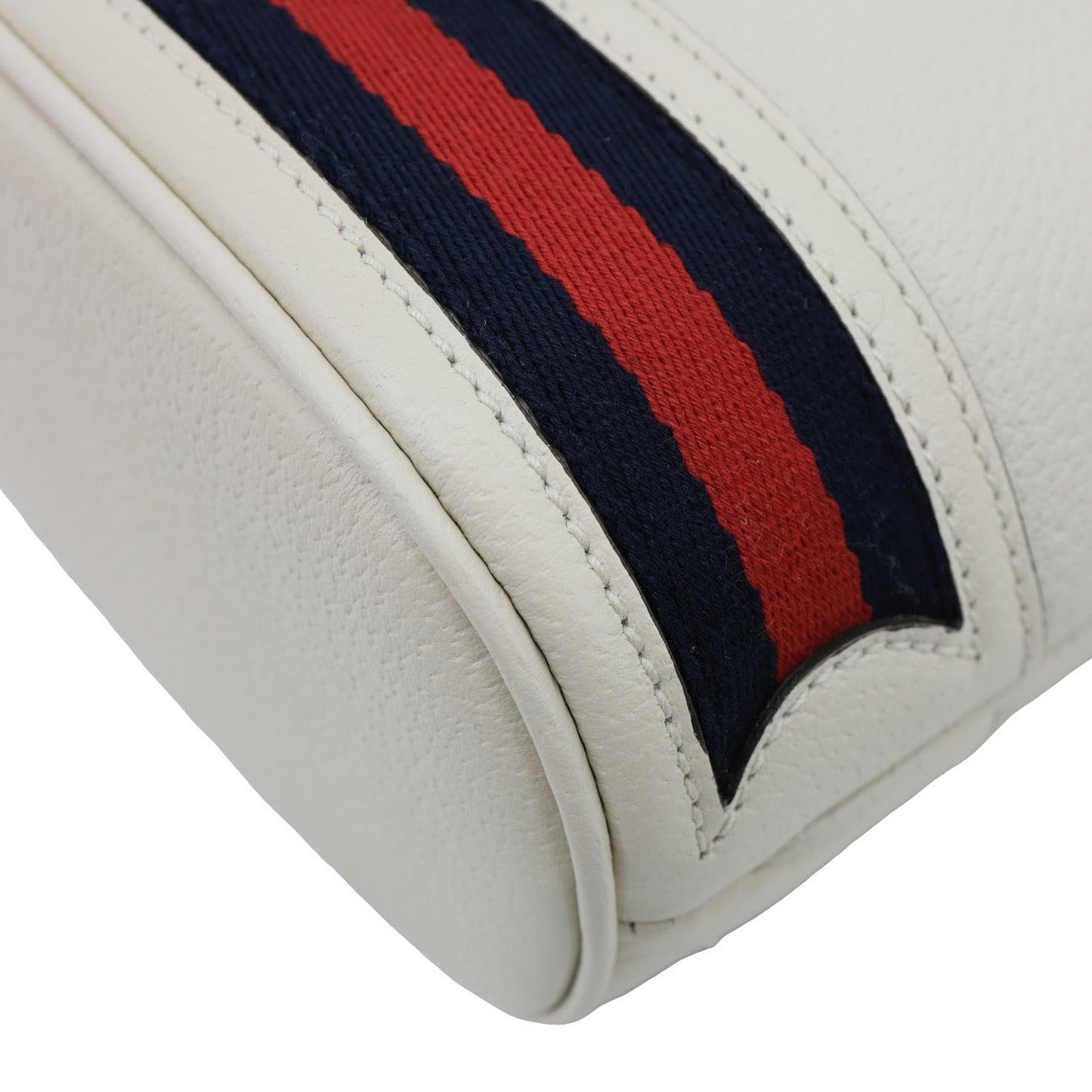 GUCCI GG Ophidia Leather Bucket Crossbody Bag Off White 610846