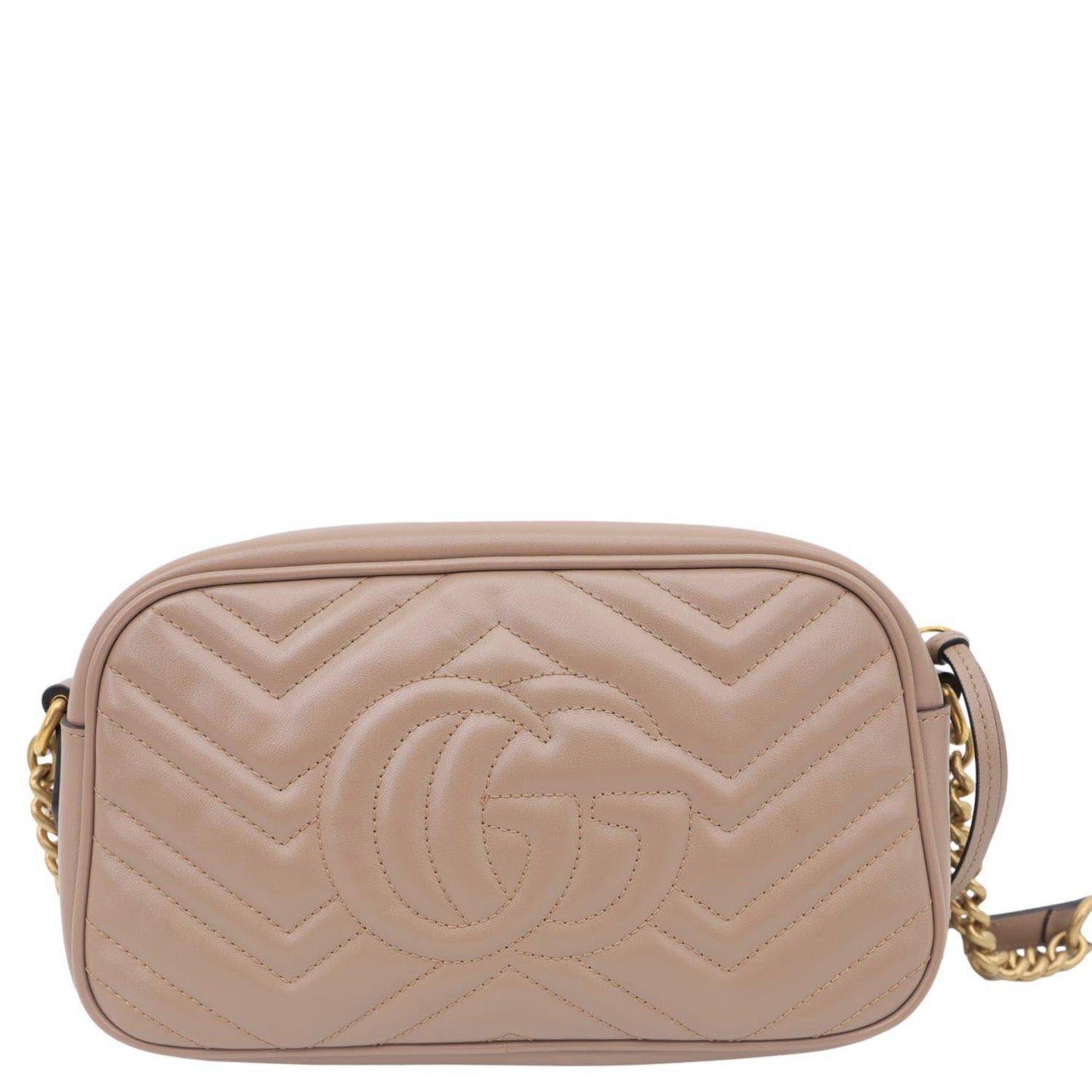 GUCCI GG Marmont Small Matelasse Chevron Leather Camera Bag Dusty Pink 447632