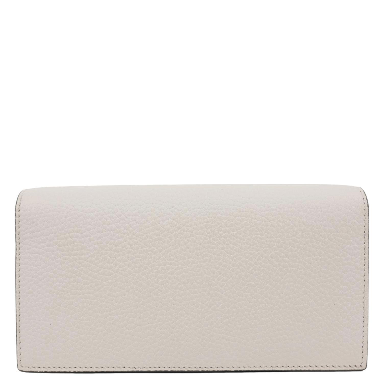 GUCCI Interlocking G Leather Chain Wallet Beige 746056