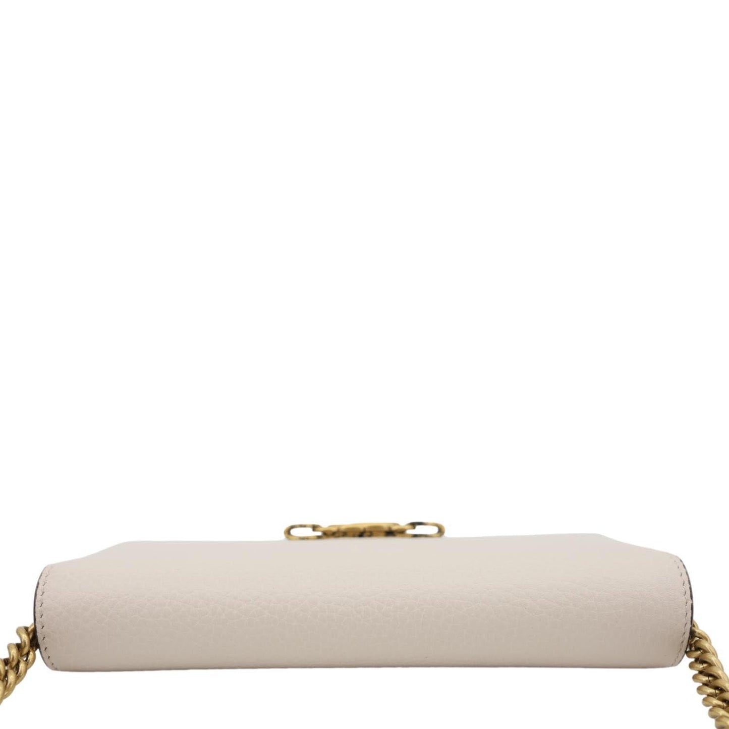 GUCCI Interlocking G Leather Chain Wallet Beige 746056