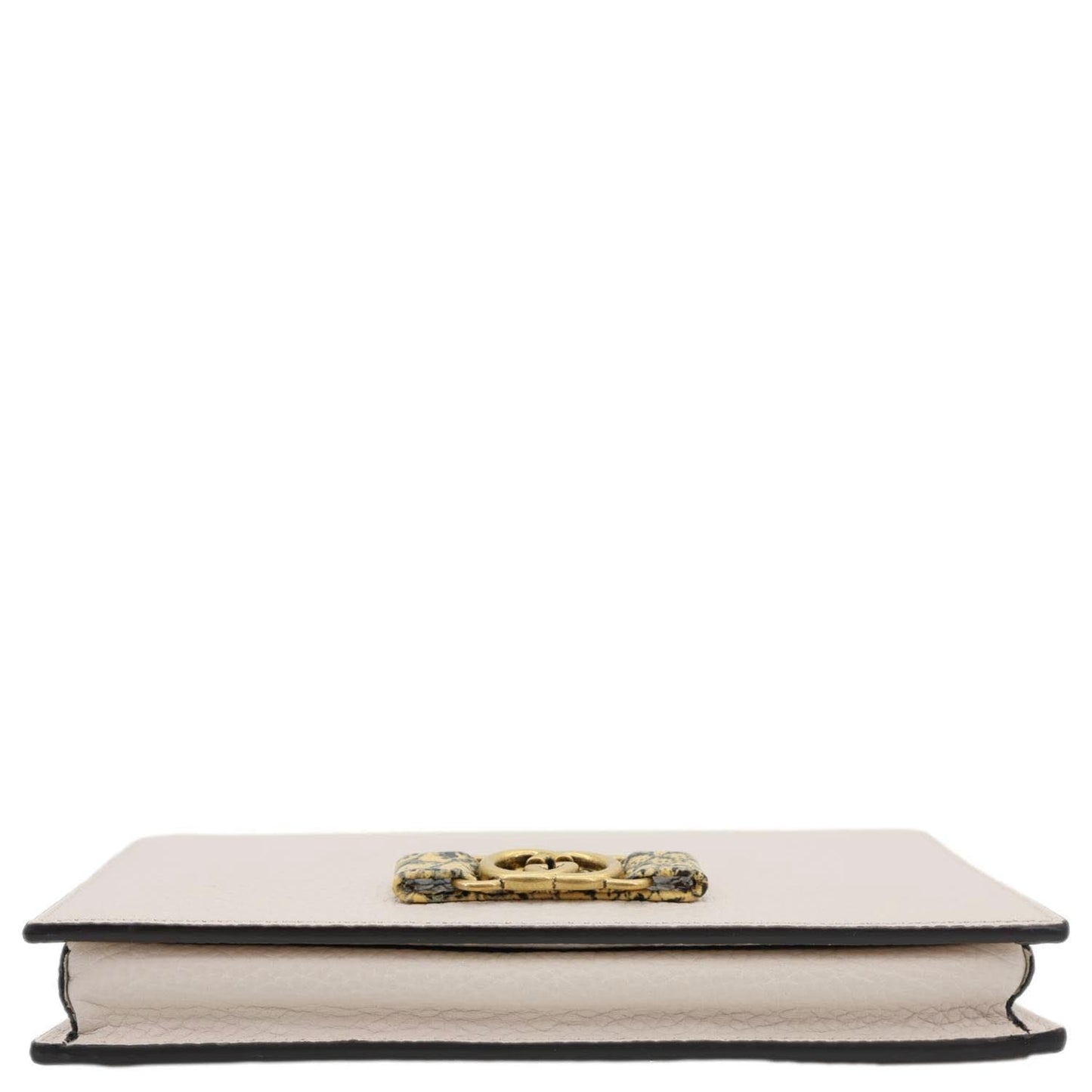GUCCI Interlocking G Leather Chain Wallet Beige 746056