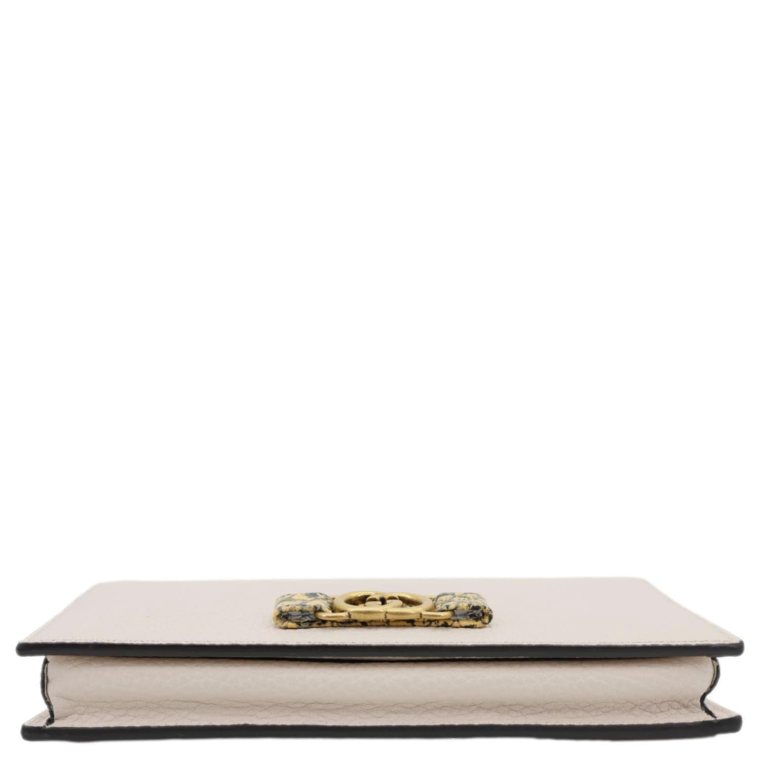 GUCCI Interlocking G Leather Chain Wallet Beige 746056