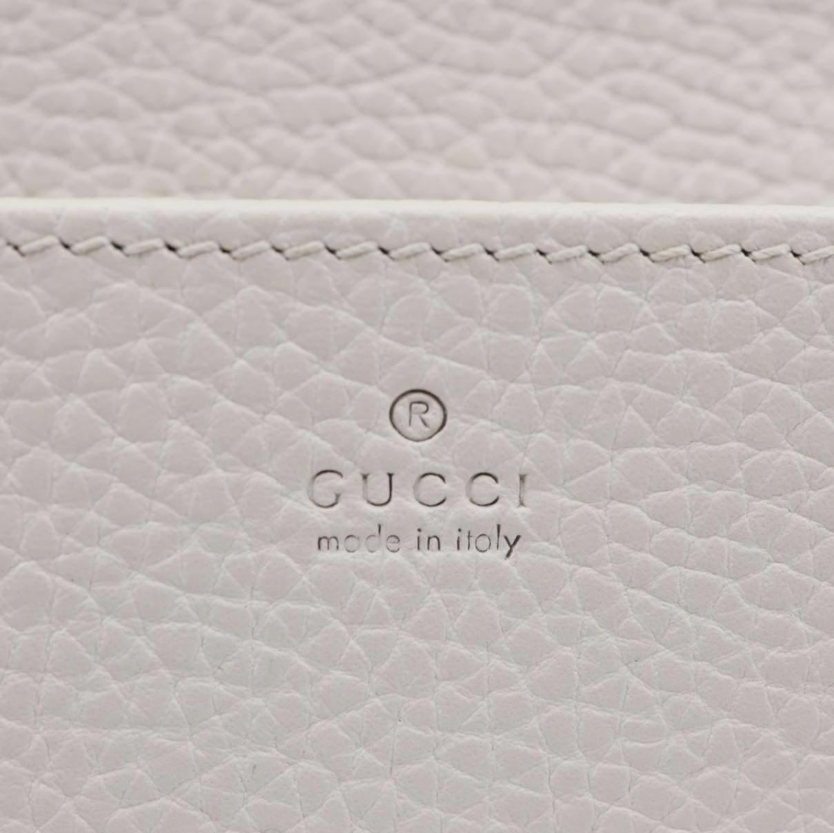 GUCCI Interlocking G Leather Chain Wallet Beige 746056