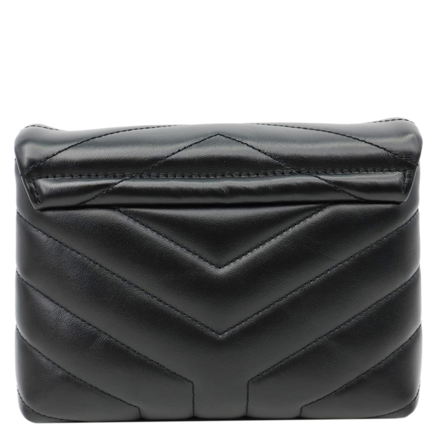 YSL Saint Laurent Yves Loulou Calfskin Crossbody Bag Leather Black Toy