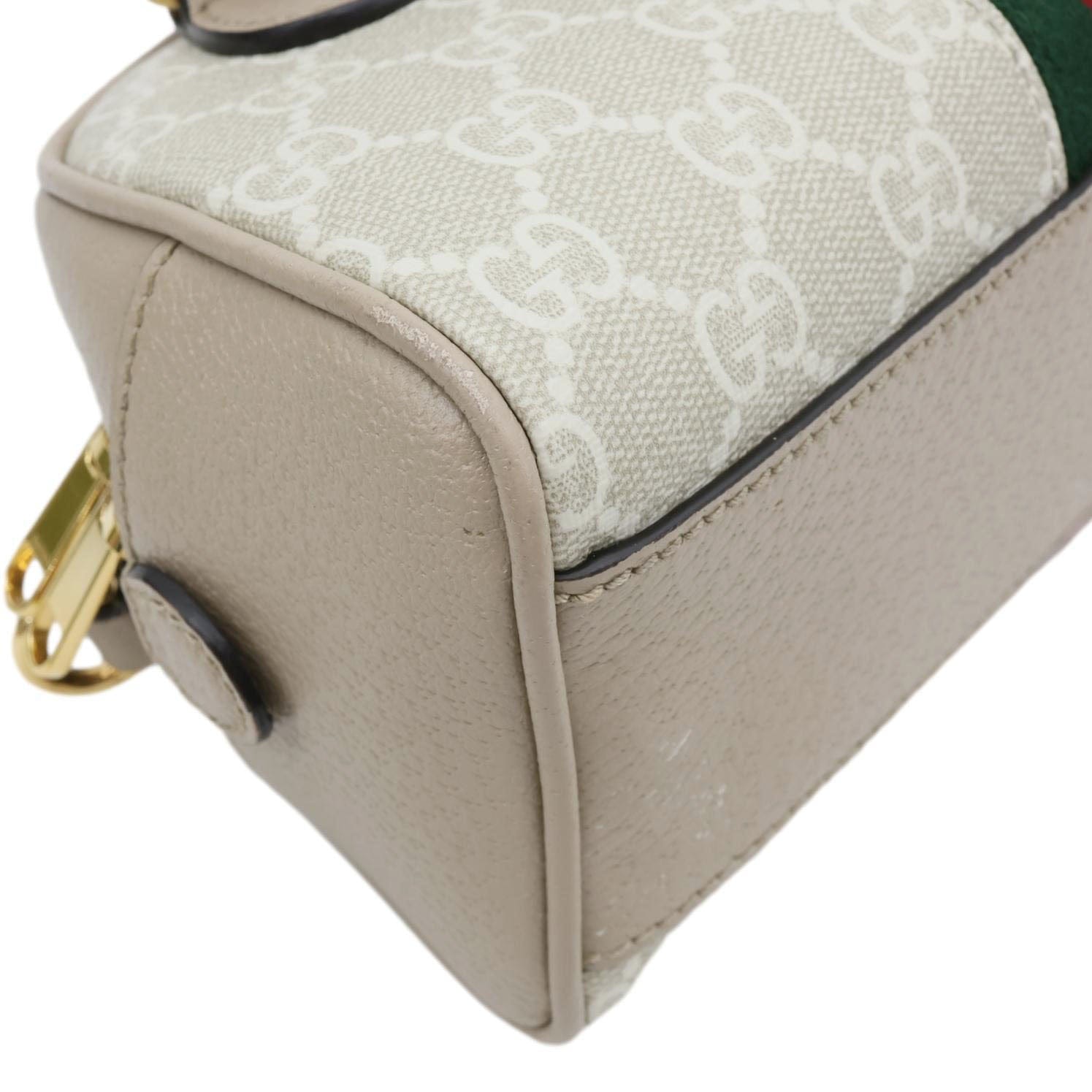 GUCCI Ophidia GG Supreme Canvas Top Handle Crossbody Bag Off White 724606