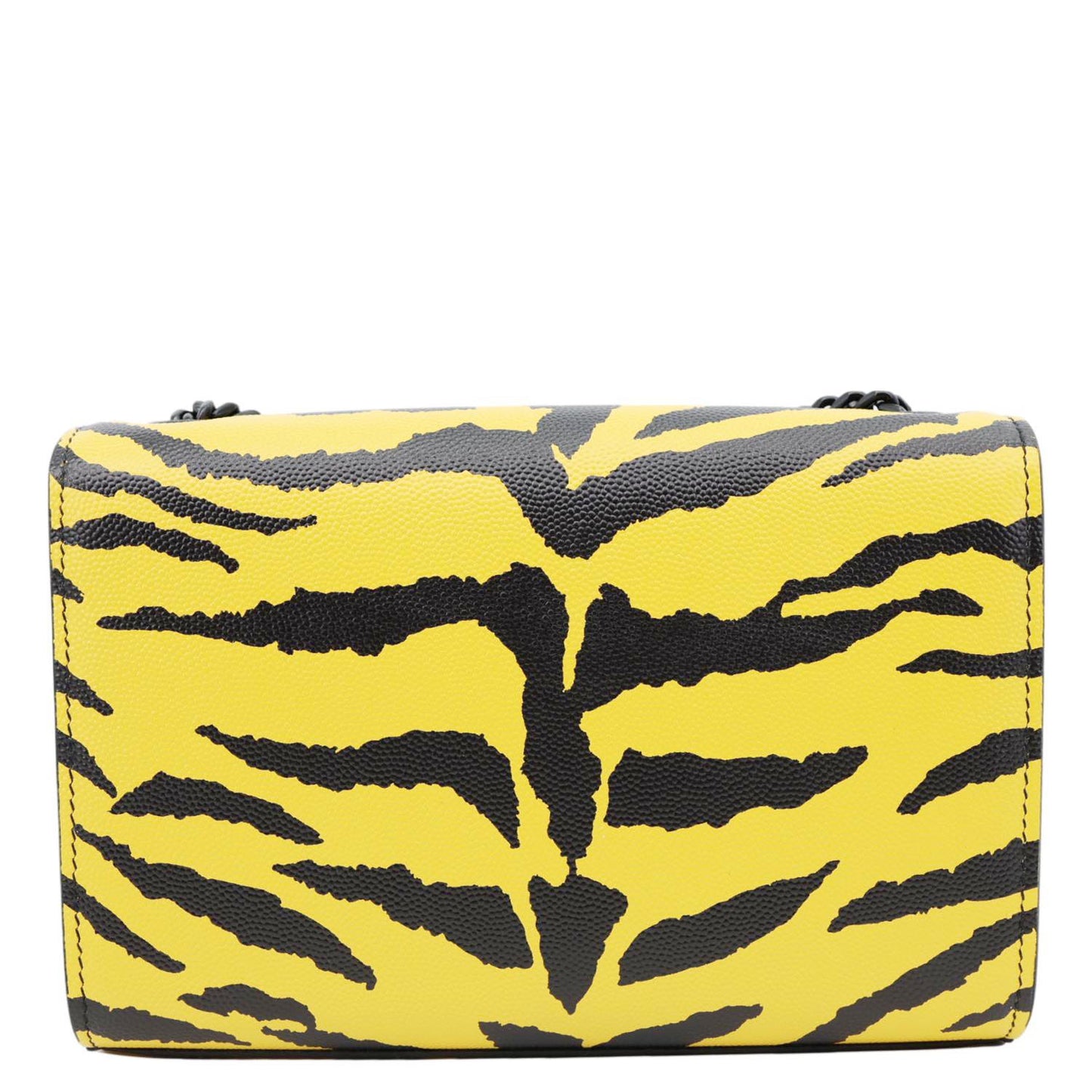 YSL Saint Laurent Yves Classic Kate Zebra Print Crossbody Bag Leather Yellow