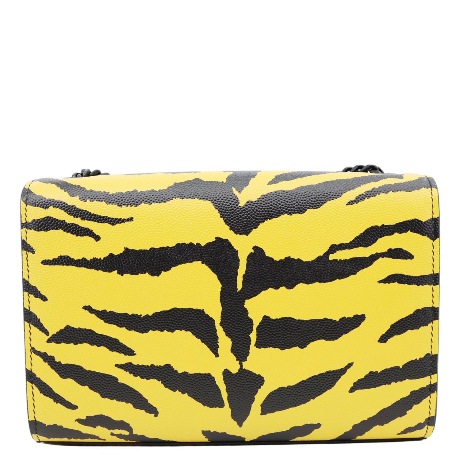YSL Saint Laurent Yves Classic Kate Zebra Print Crossbody Bag Leather Yellow
