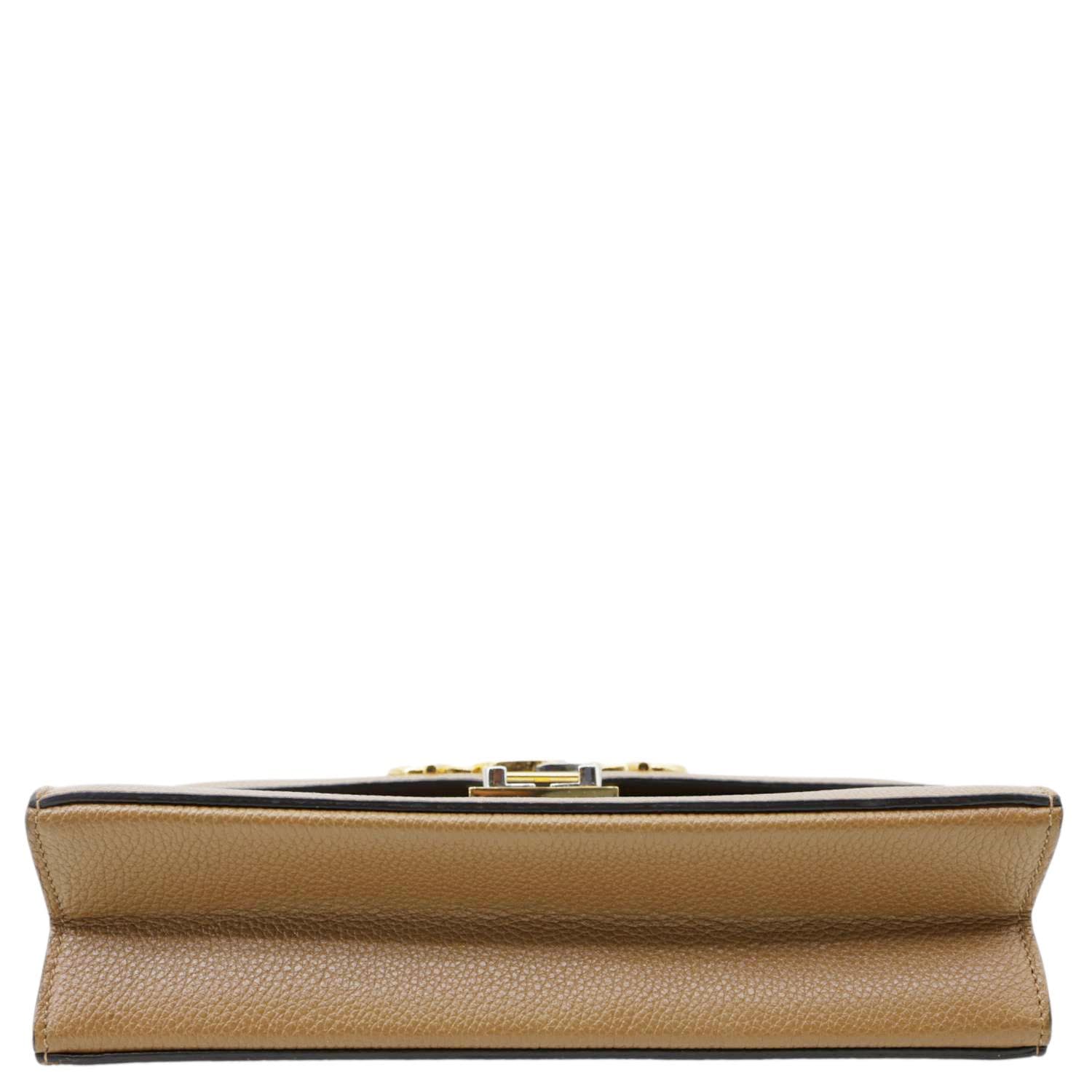 GUCCI Zumi Flap Small Grainy Leather Shoulder Bag Brown 576388