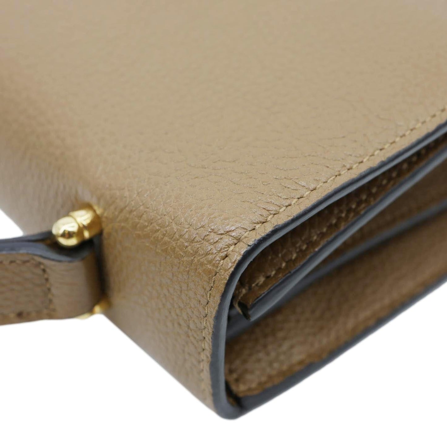 GUCCI Zumi Flap Small Grainy Leather Shoulder Bag Brown 576388