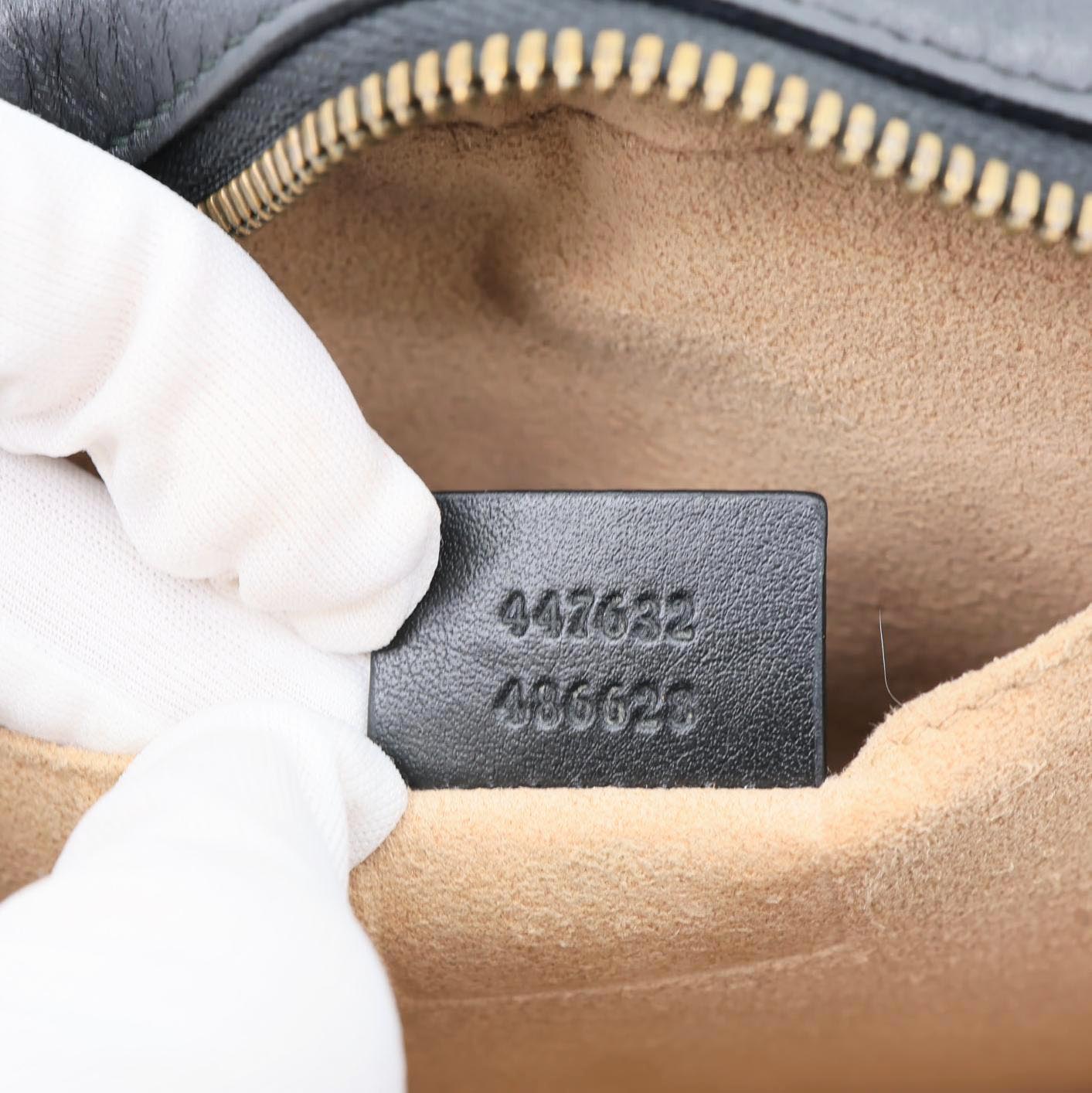 GUCCI GG Marmont Small Matelasse Chevron Leather Camera Bag Black 447632