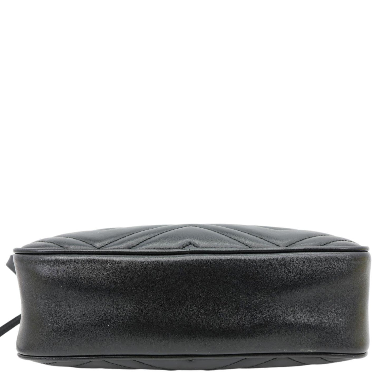 GUCCI GG Marmont Small Matelasse Chevron Leather Camera Bag Black 447632