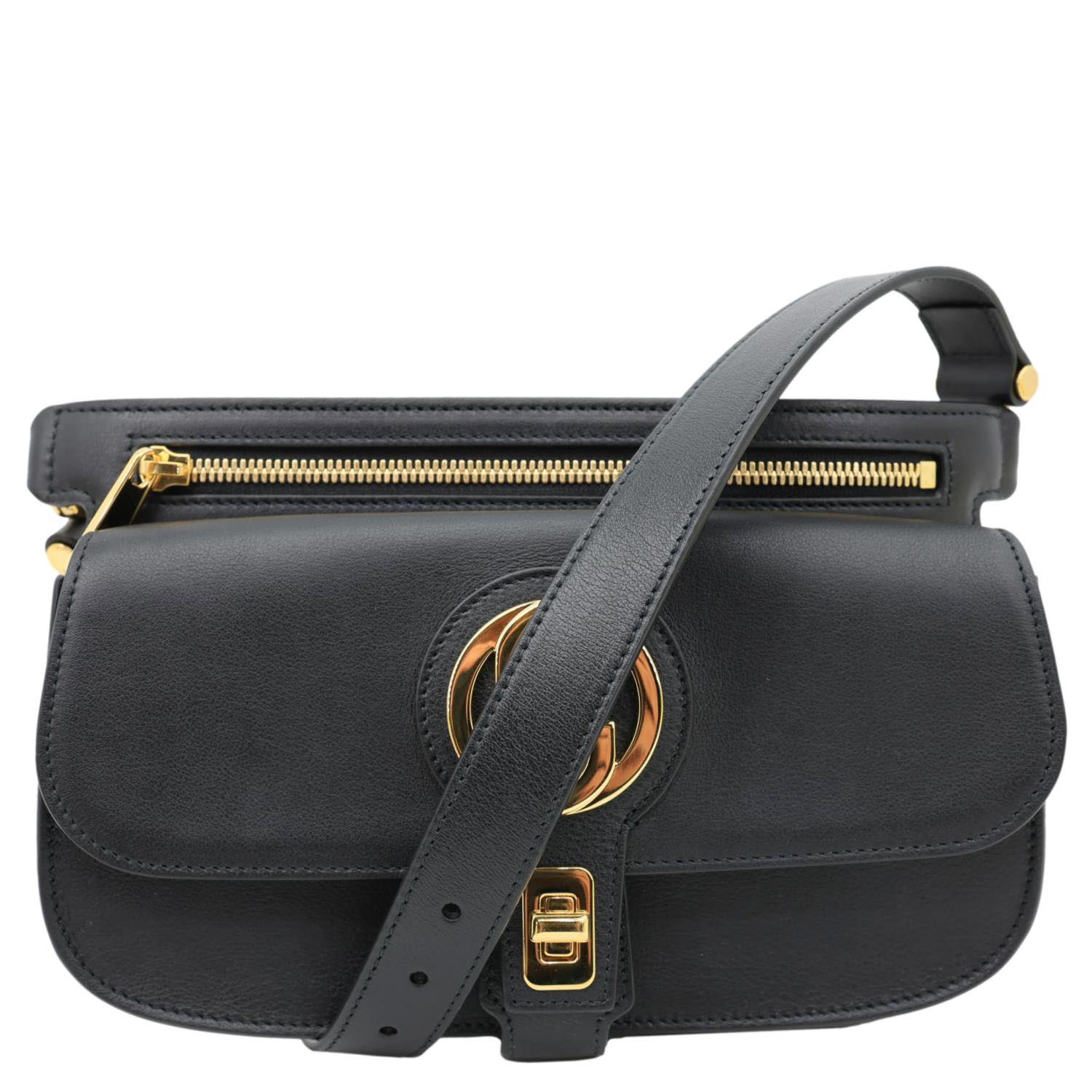 GUCCI Blondie Leather Belt Bag Black 718154