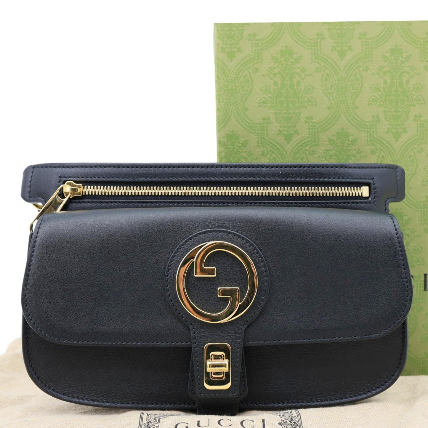 GUCCI Blondie Leather Belt Bag Black 718154