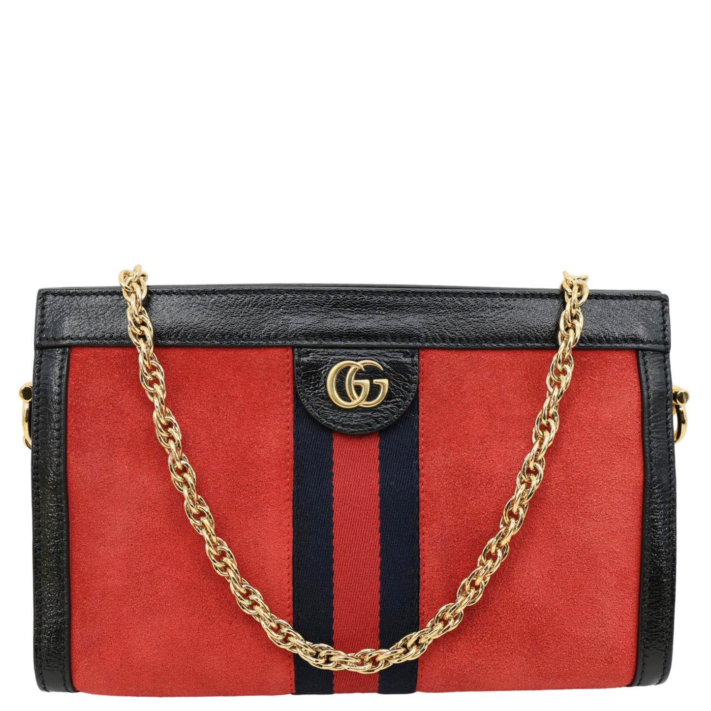 GUCCI Ophidia Small Suede Chain Shoulder Bag Red 503877
