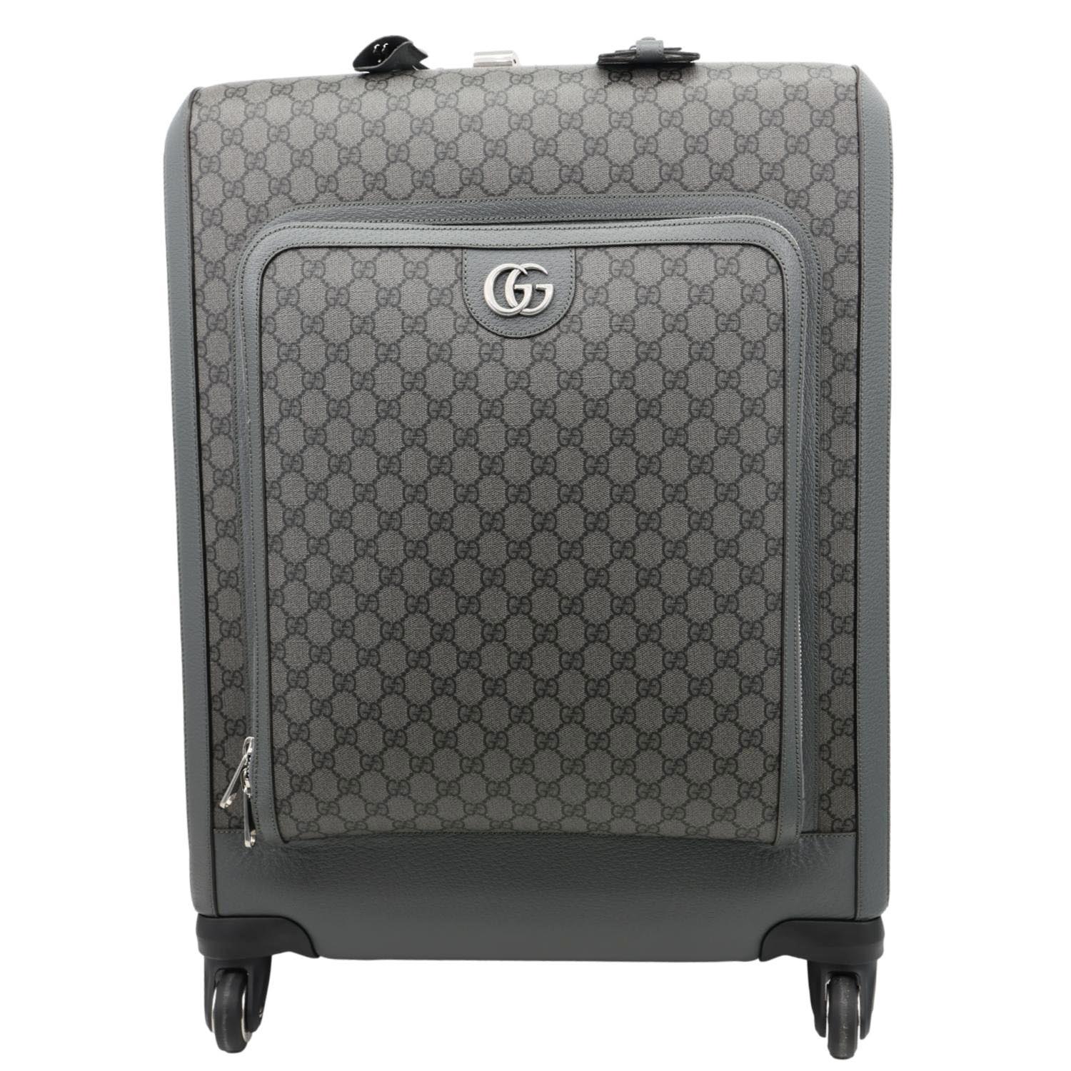 GUCCI Ophidia Cabin Trolley GG Supreme Canvas Travel Bag Grey 693664