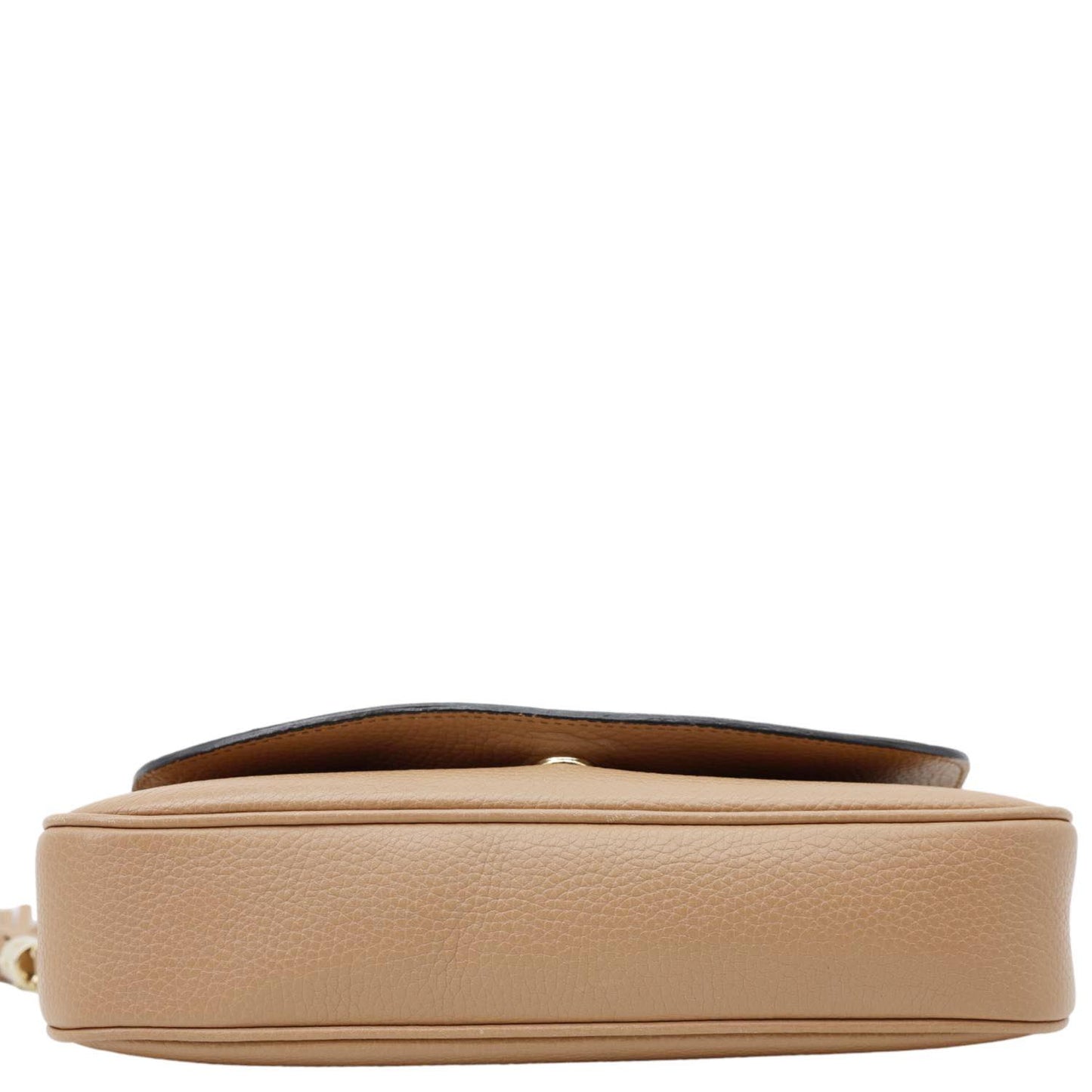 GUCCI Soho Flap Leather Chain Crossbody Bag Beige 536224