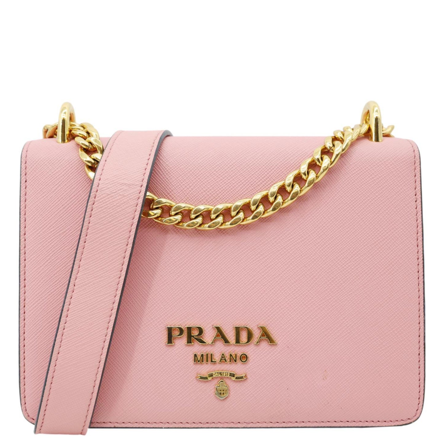 Prada Crossbody Bag Soft Leather Saffiano Pink