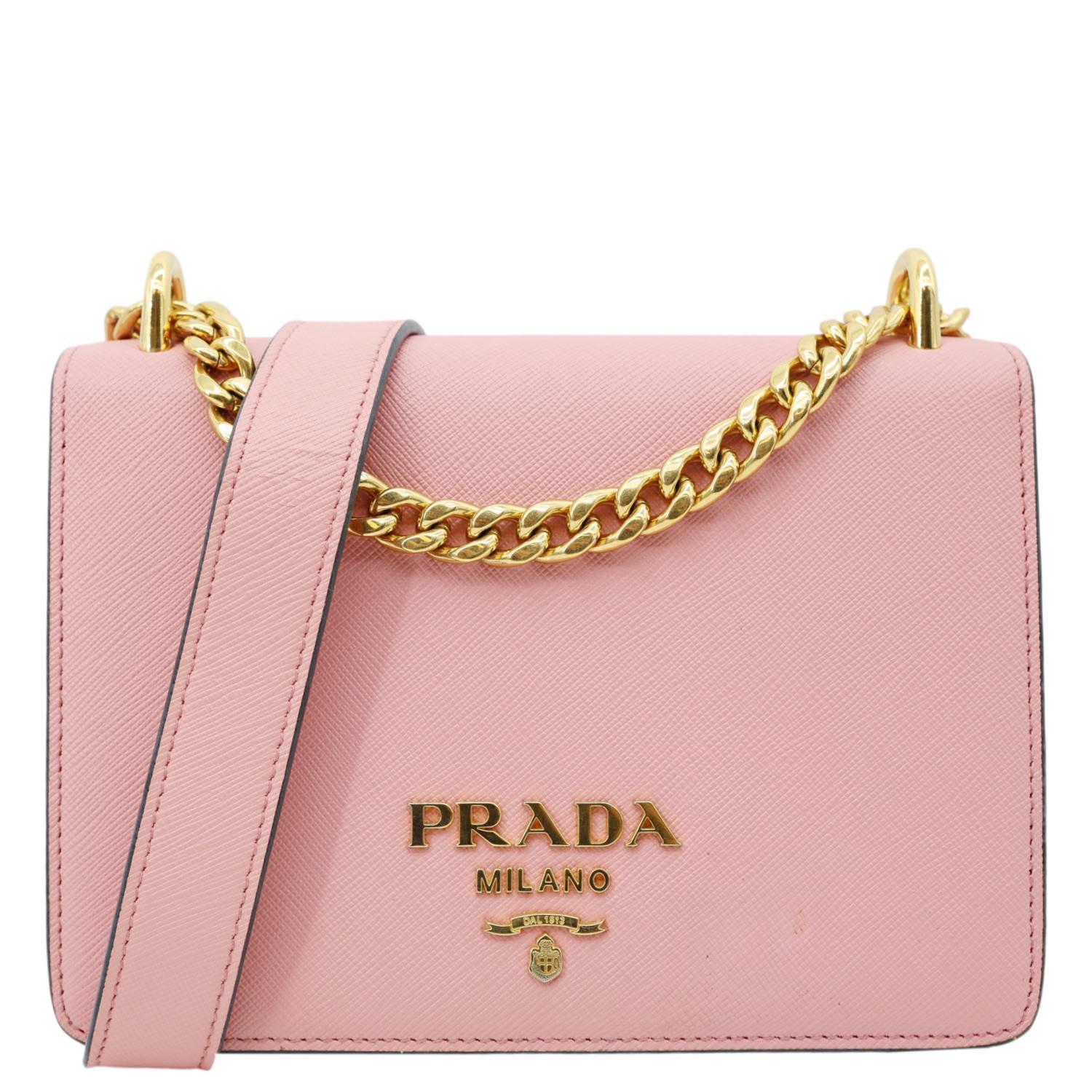 Prada Crossbody Bag Soft Leather Saffiano Pink