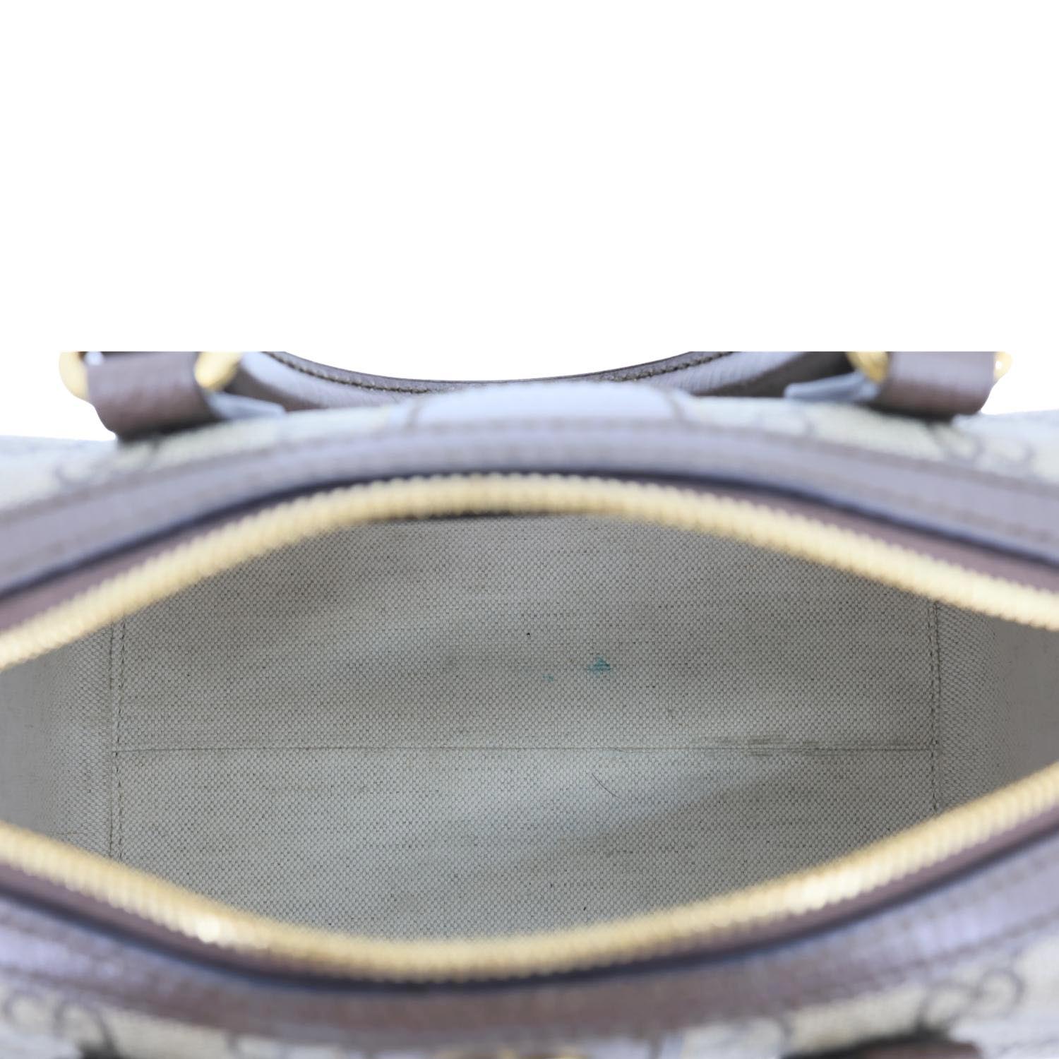 GUCCI Ophidia GG Canvas Dollar Web Top Handle Boston Bag Beige 772053