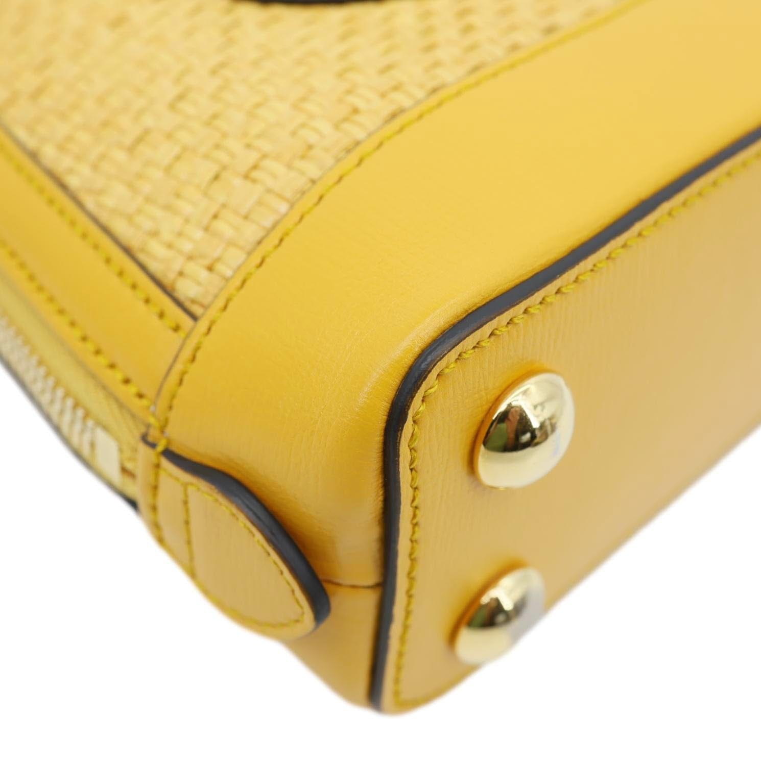 GUCCI Horsebit 1955 Mini Leather Crossbody Bag Yellow 640716