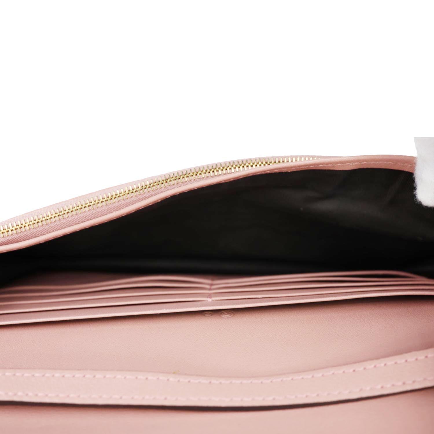 GUCCI GG Micro Leather Crossbody Wallet Pink 466507