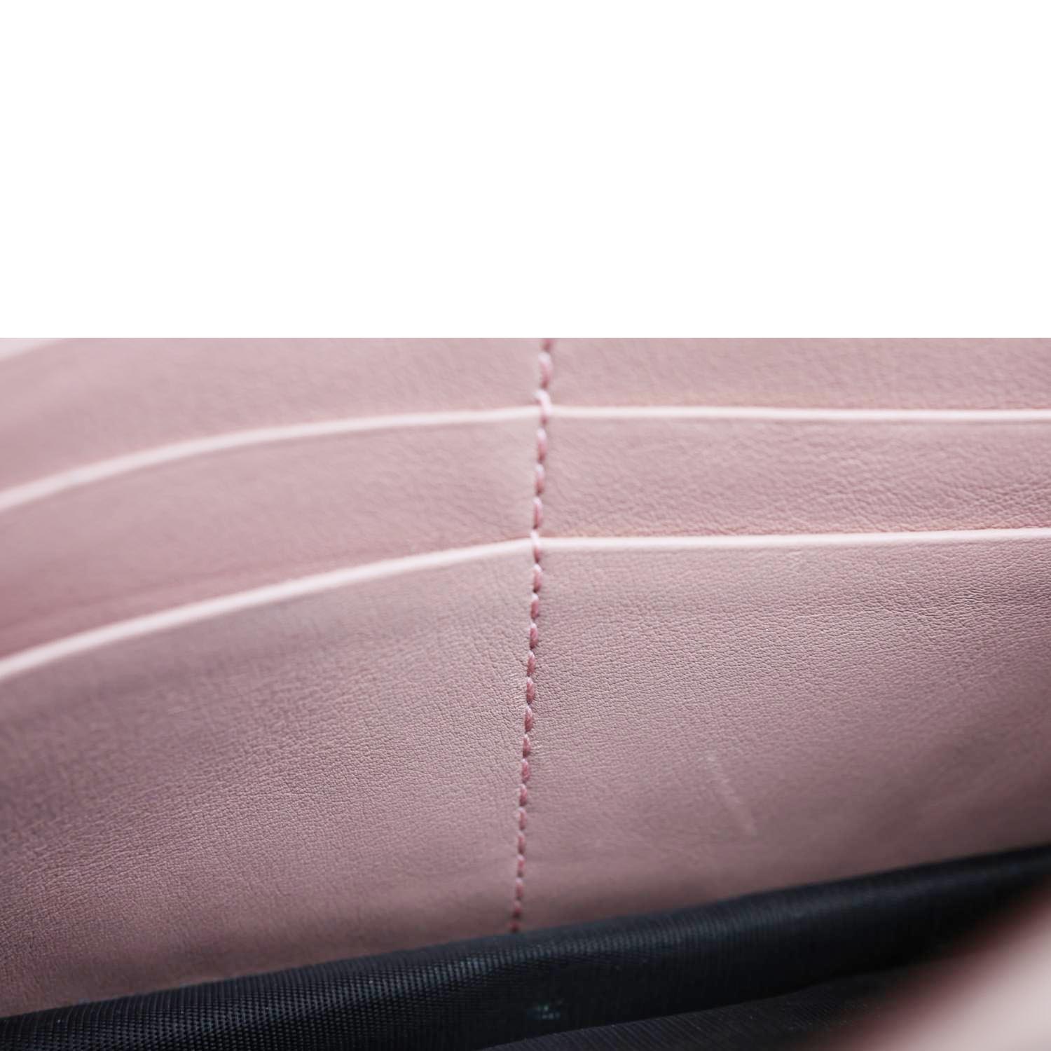 GUCCI GG Micro Leather Crossbody Wallet Pink 466507