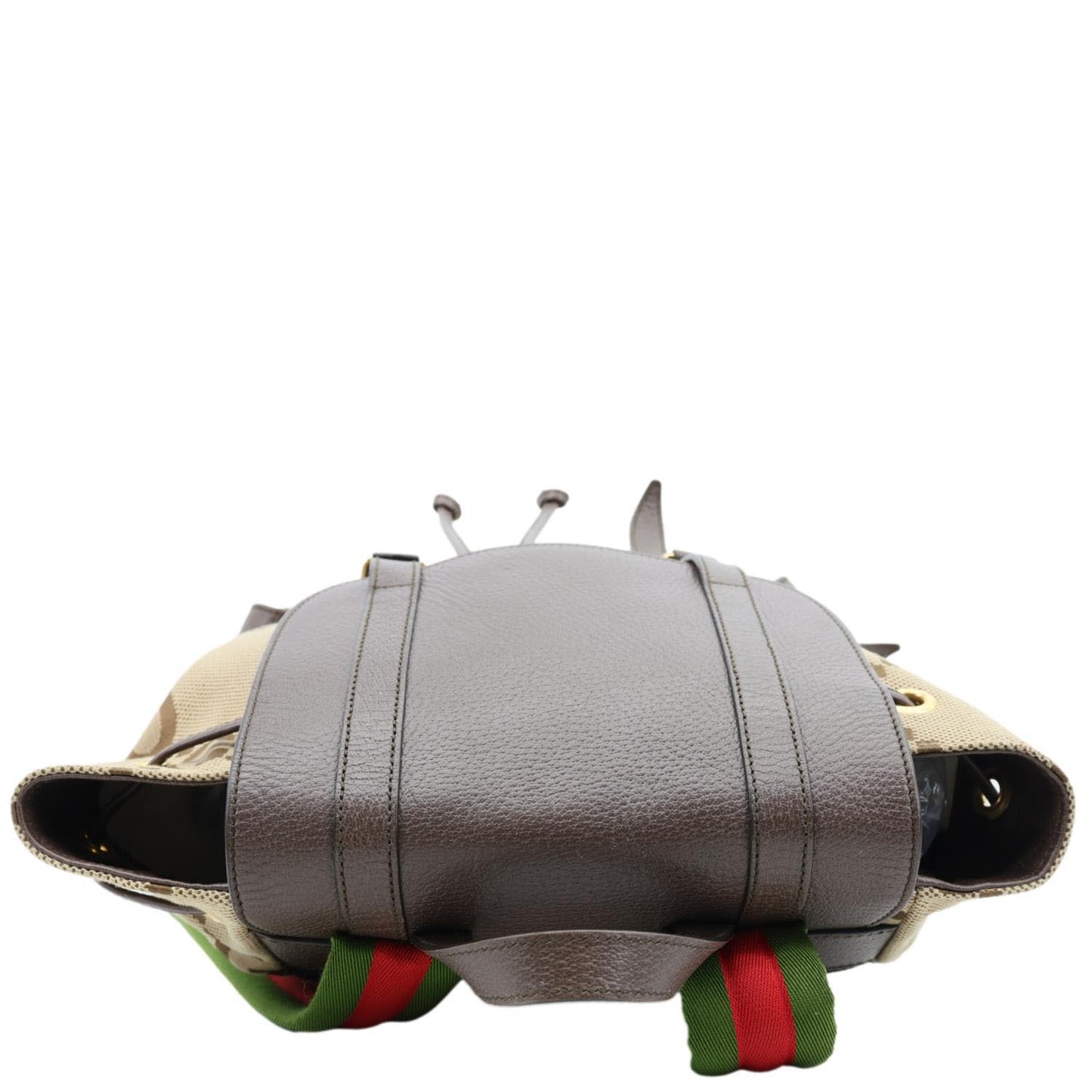 GUCCI Jumbo Double Buckle Dollar Web GG Canvas Backpack Beige 678829