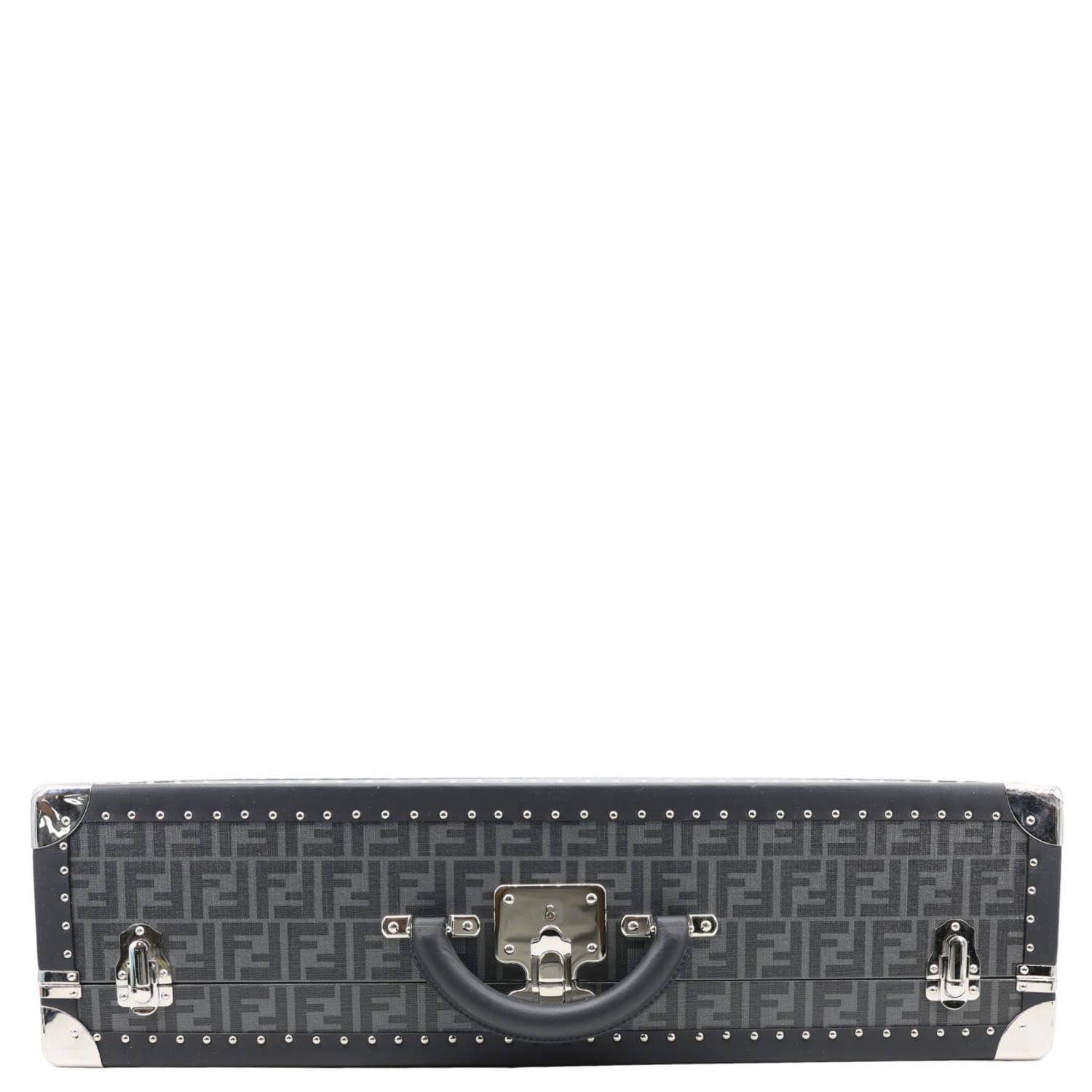 Fendi Ff Zucca Rigid Suitcase Grey Handbag Canvas Gray Large Travel Bag