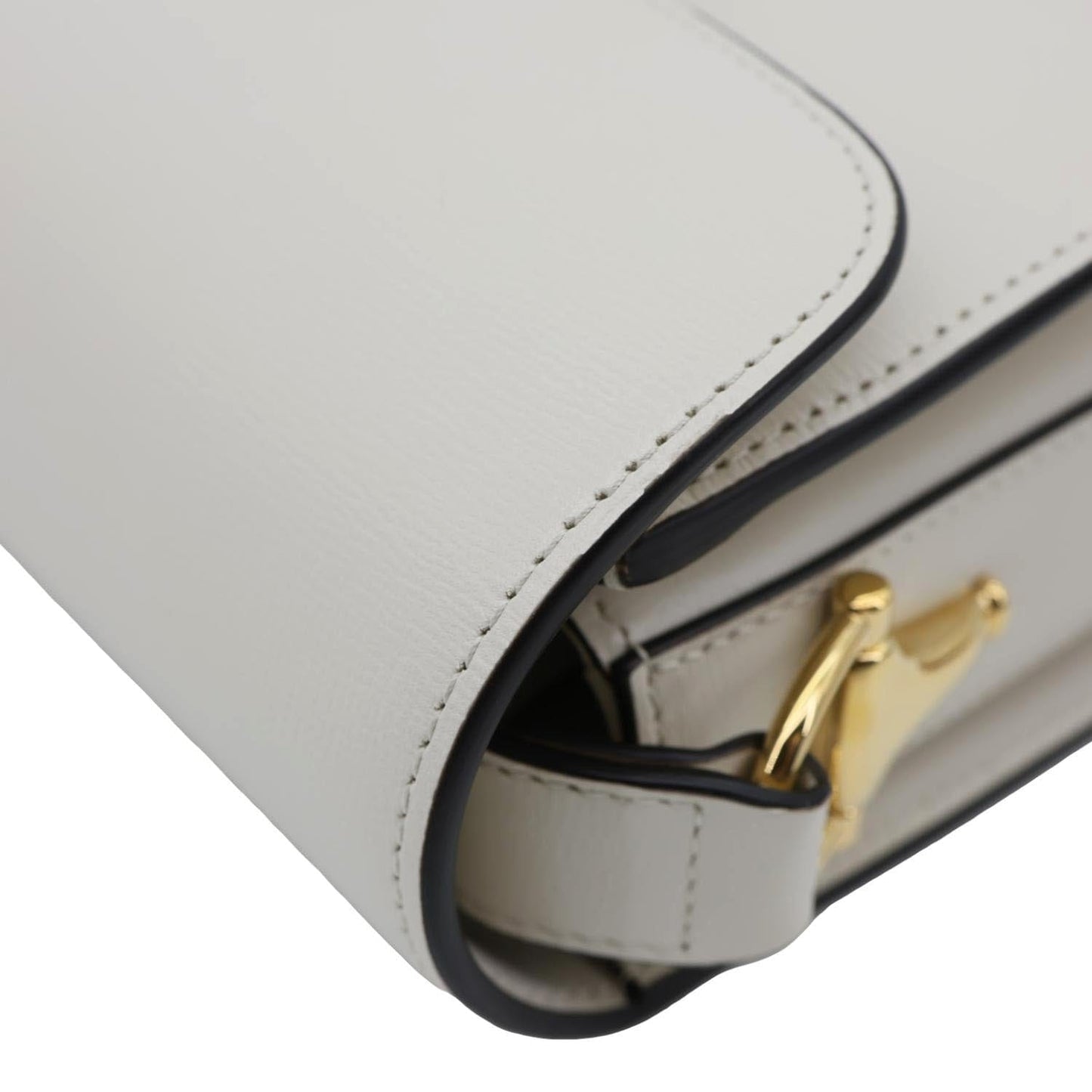 GUCCI Horsebit 1955 Small Leather Shoulder Bag Off White 602204