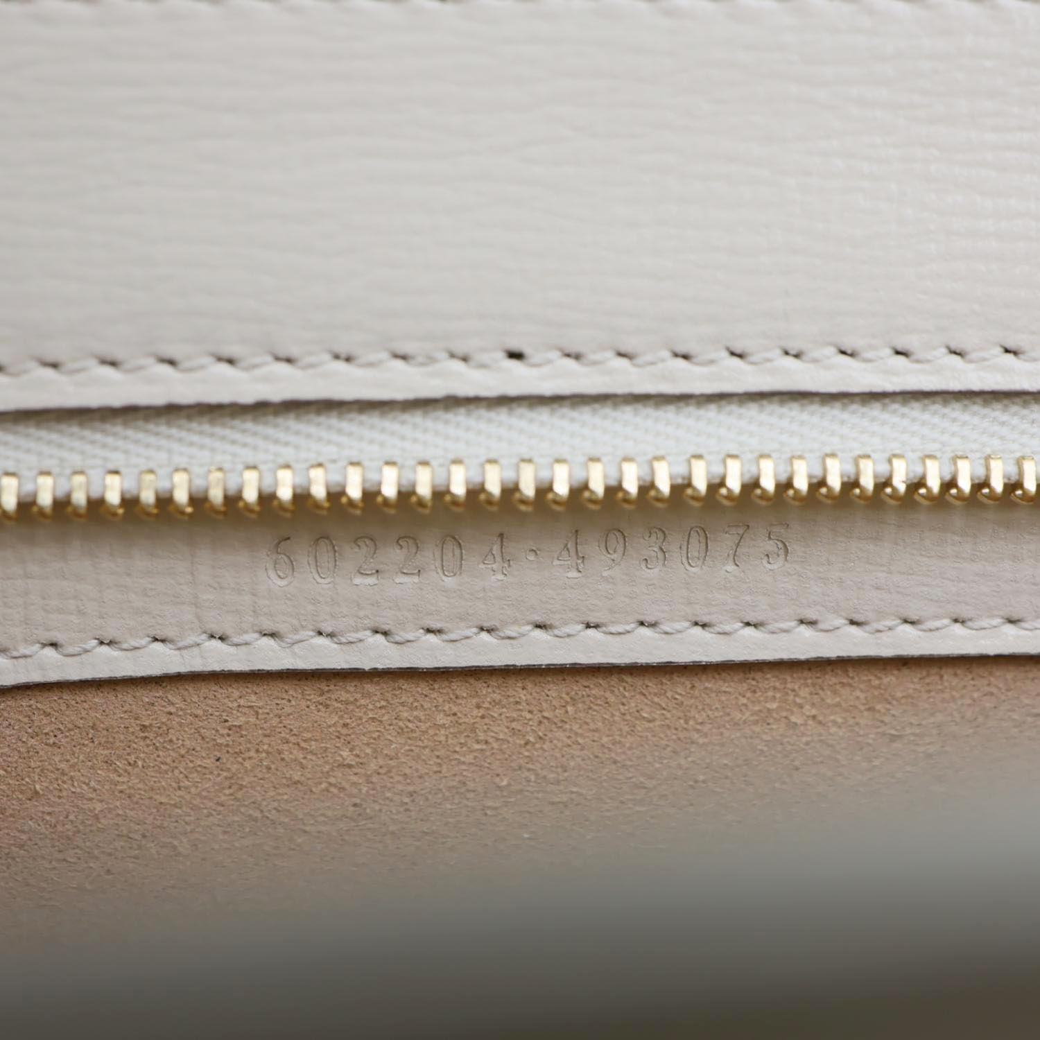 GUCCI Horsebit 1955 Small Leather Shoulder Bag Off White 602204