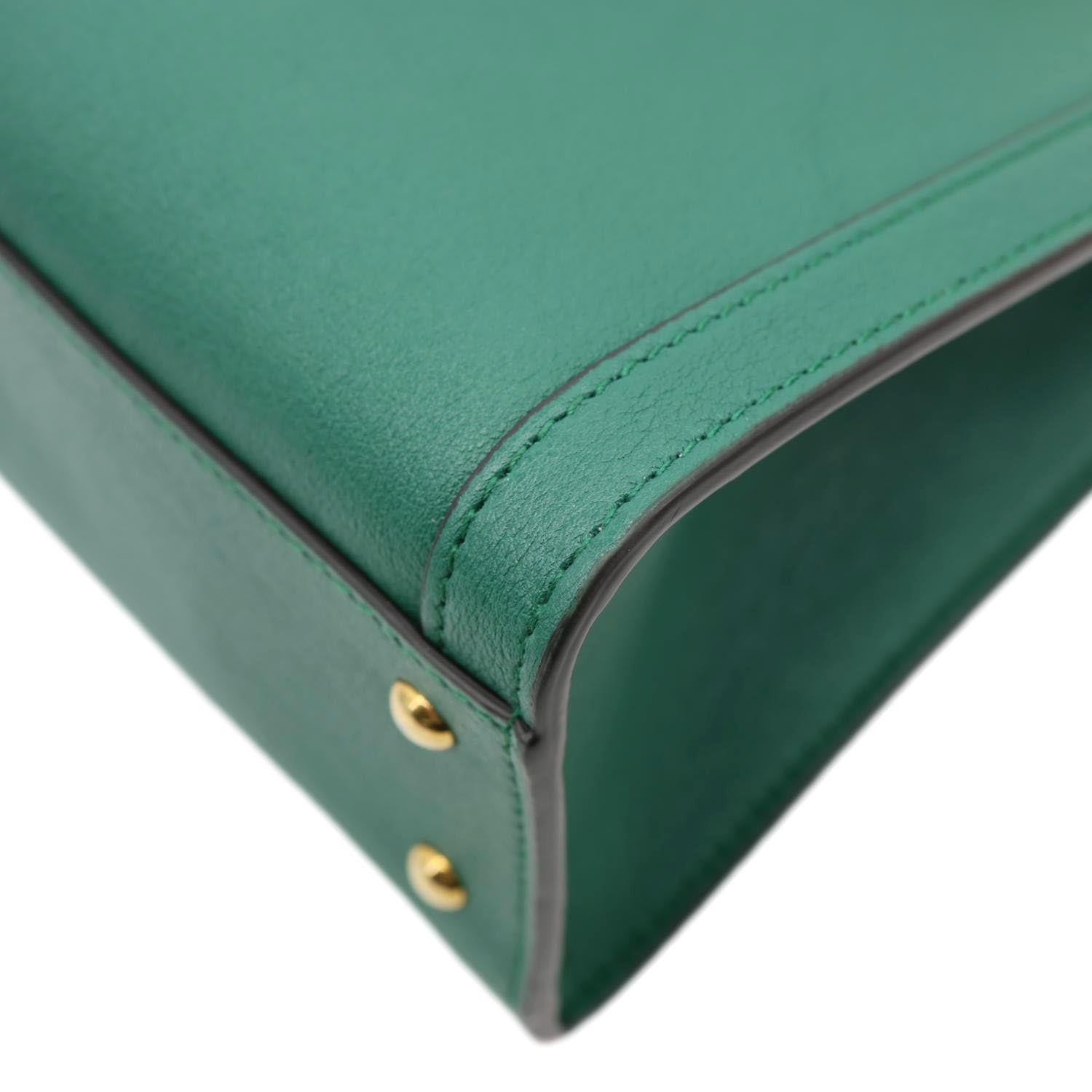 GUCCI Bamboo Diana Small Leather Tote Bag Green 660195