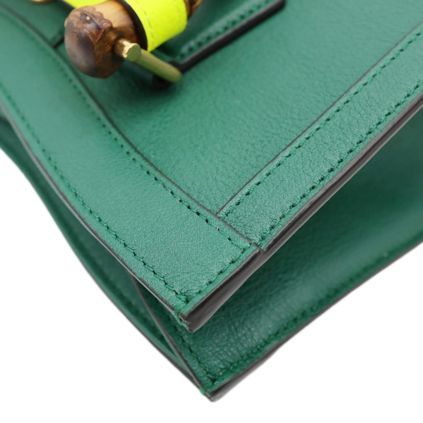 GUCCI Bamboo Diana Small Leather Tote Bag Green 660195