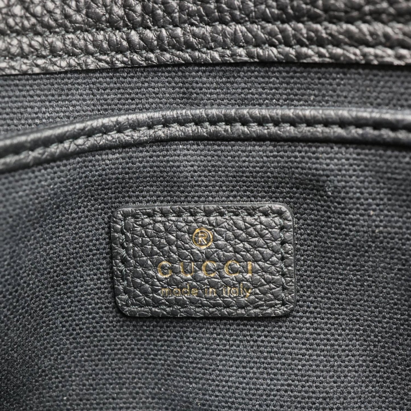 GUCCI Jackie Small Soft Grainy Leather Tote Bag Black 795349