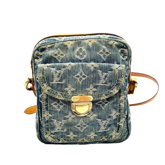Louis Vuitton Denim Camera Monogram Blue Crossbody Bag Blue 2