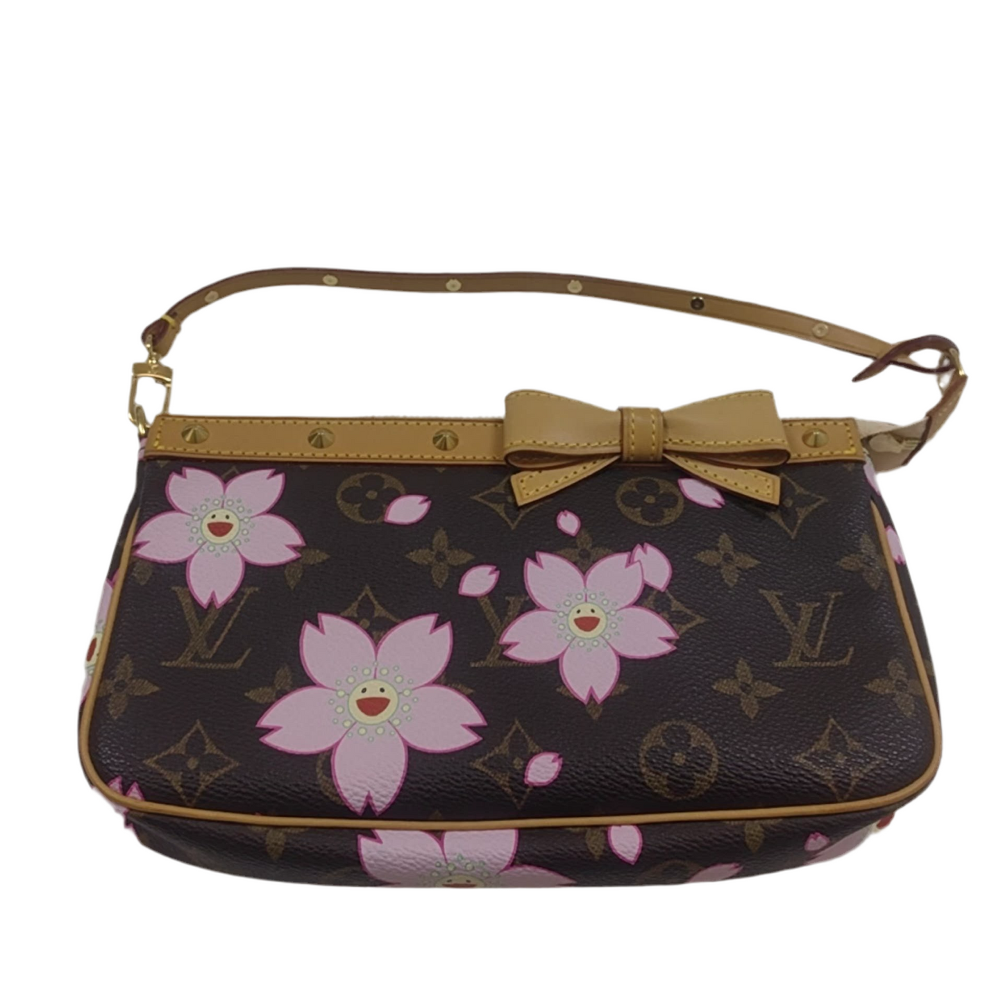 Louis Vuitton x Takashi Murakami Cherry Blossom Monogram Brown Pochette Clutch Bag Accessoire 2