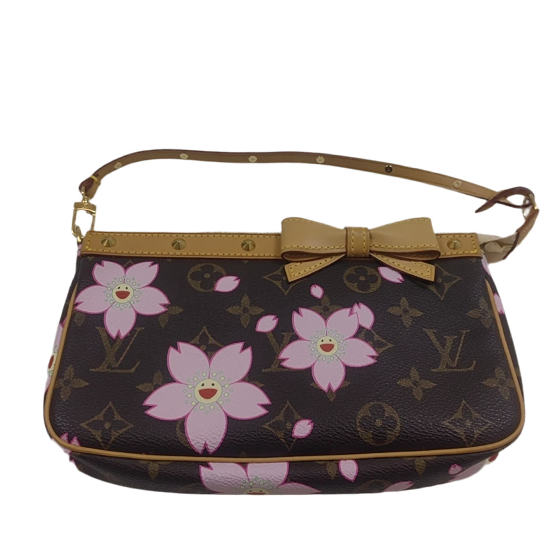 Louis Vuitton x Takashi Murakami Cherry Blossom Monogram Brown Pochette Clutch Bag Accessoire 2