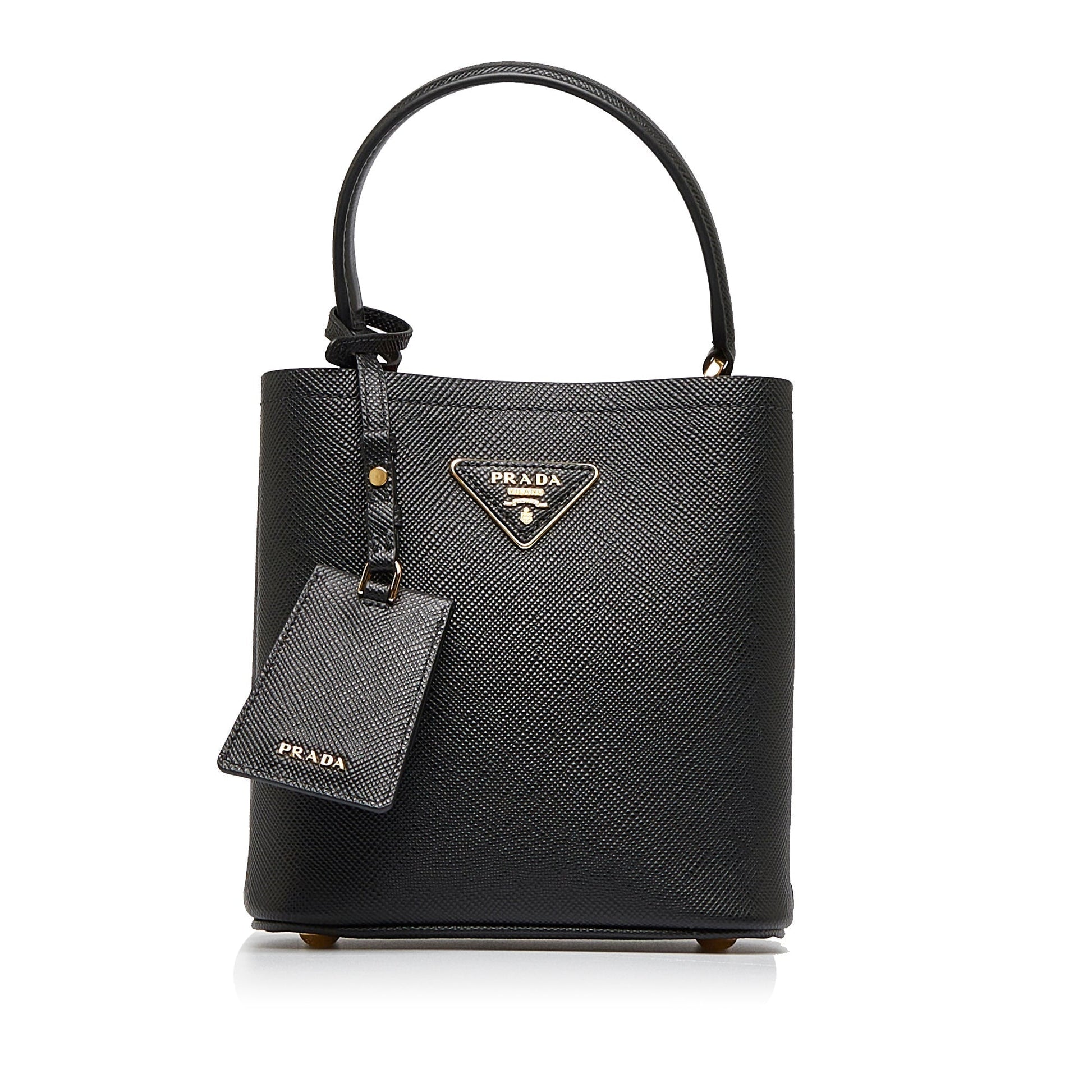 Prada Cuir Panier Bag Saffiano Black Travel Bag