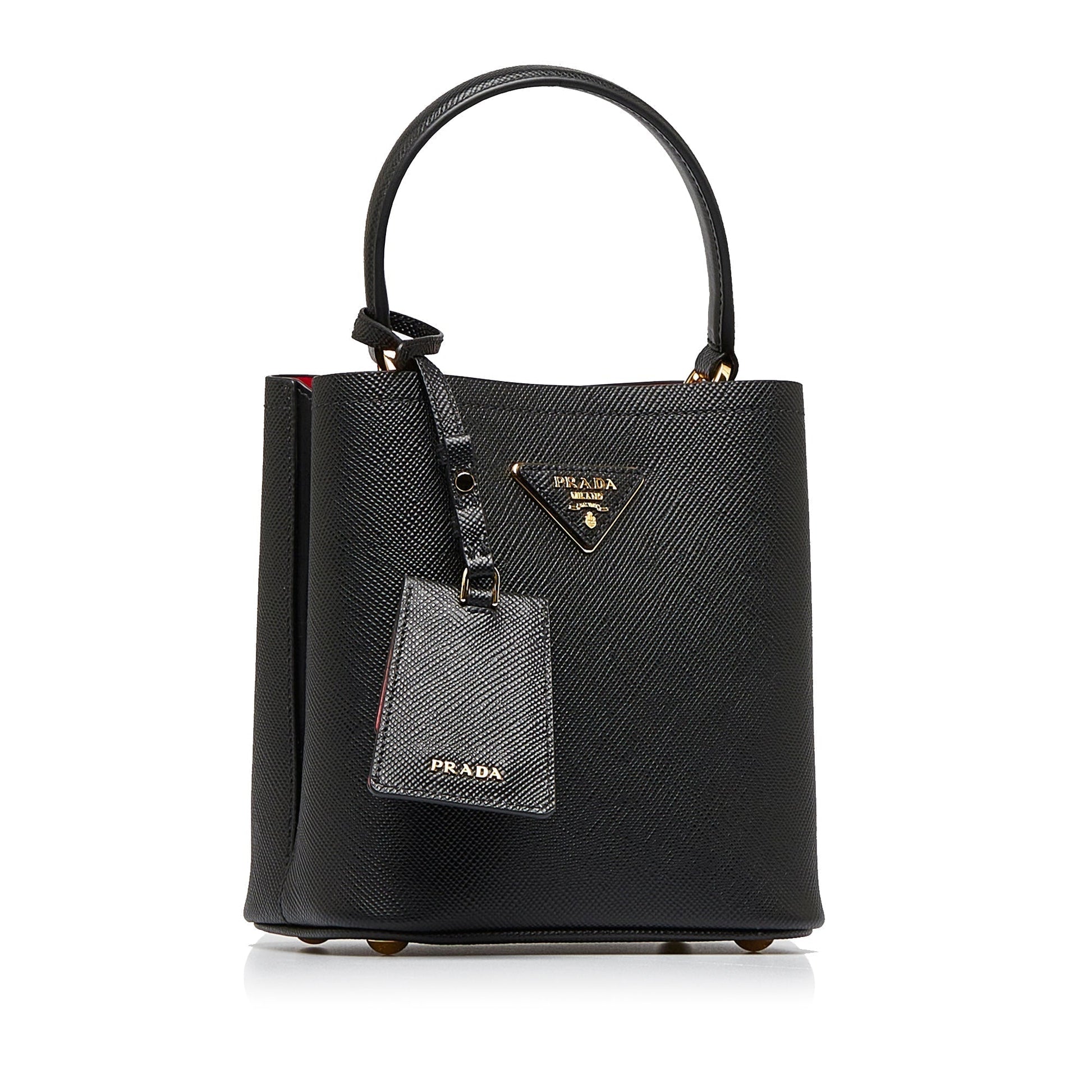 Prada Cuir Panier Bag Saffiano Black Travel Bag