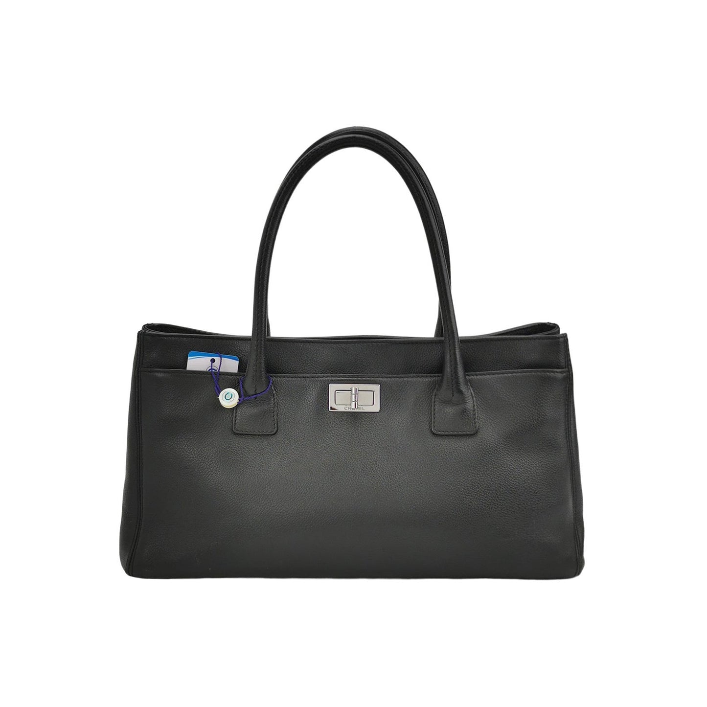 Chanel Cerf Executive East West Caviar Black Small Leather Handbag
