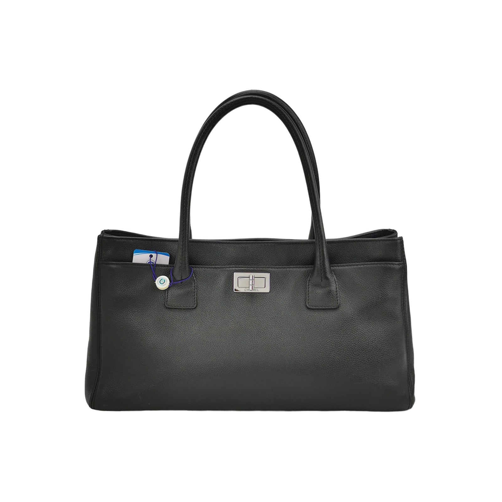 Chanel Cerf Executive East West Caviar Black Small Leather Handbag