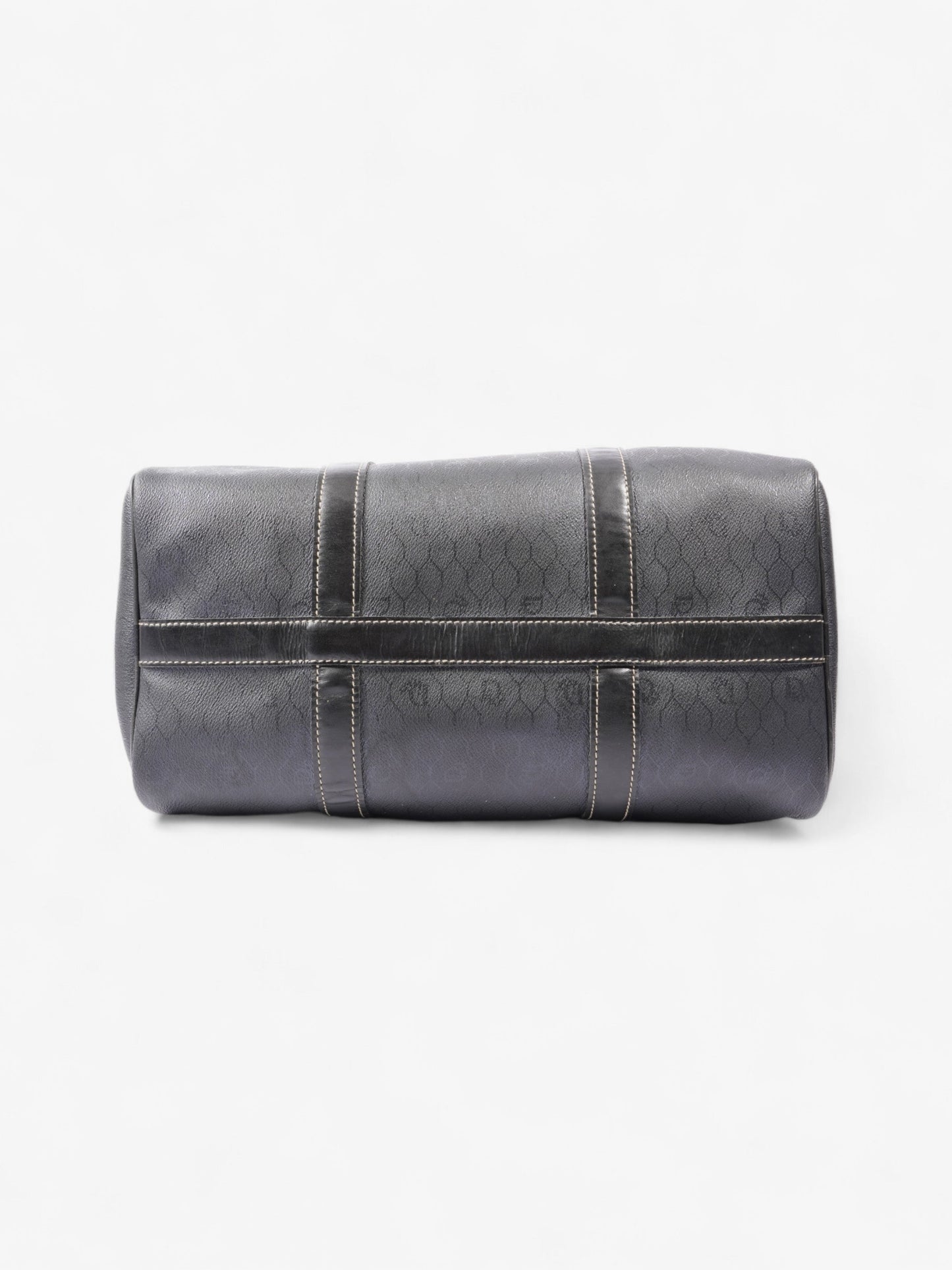 Dior Christian Boston Honeycomb Coated Travel Bag Canvas Black Mini
