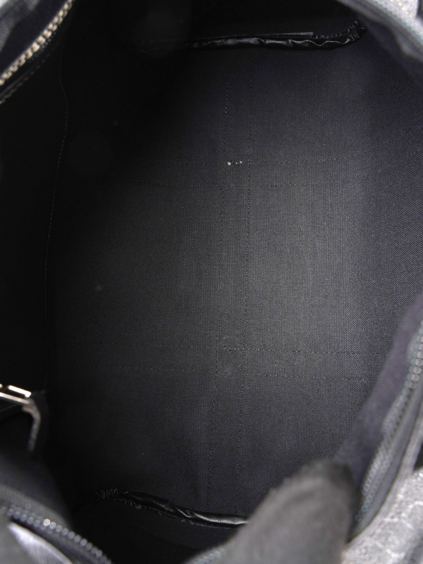 Dior Christian Boston Honeycomb Coated Travel Bag Canvas Black Mini
