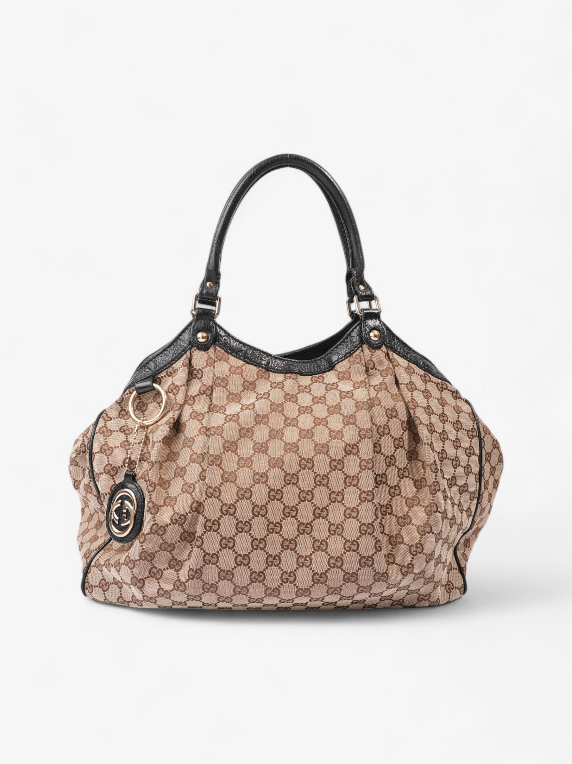 Gucci Sukey And Ebony Supreme Handbag Canvas Beige Travel Bag