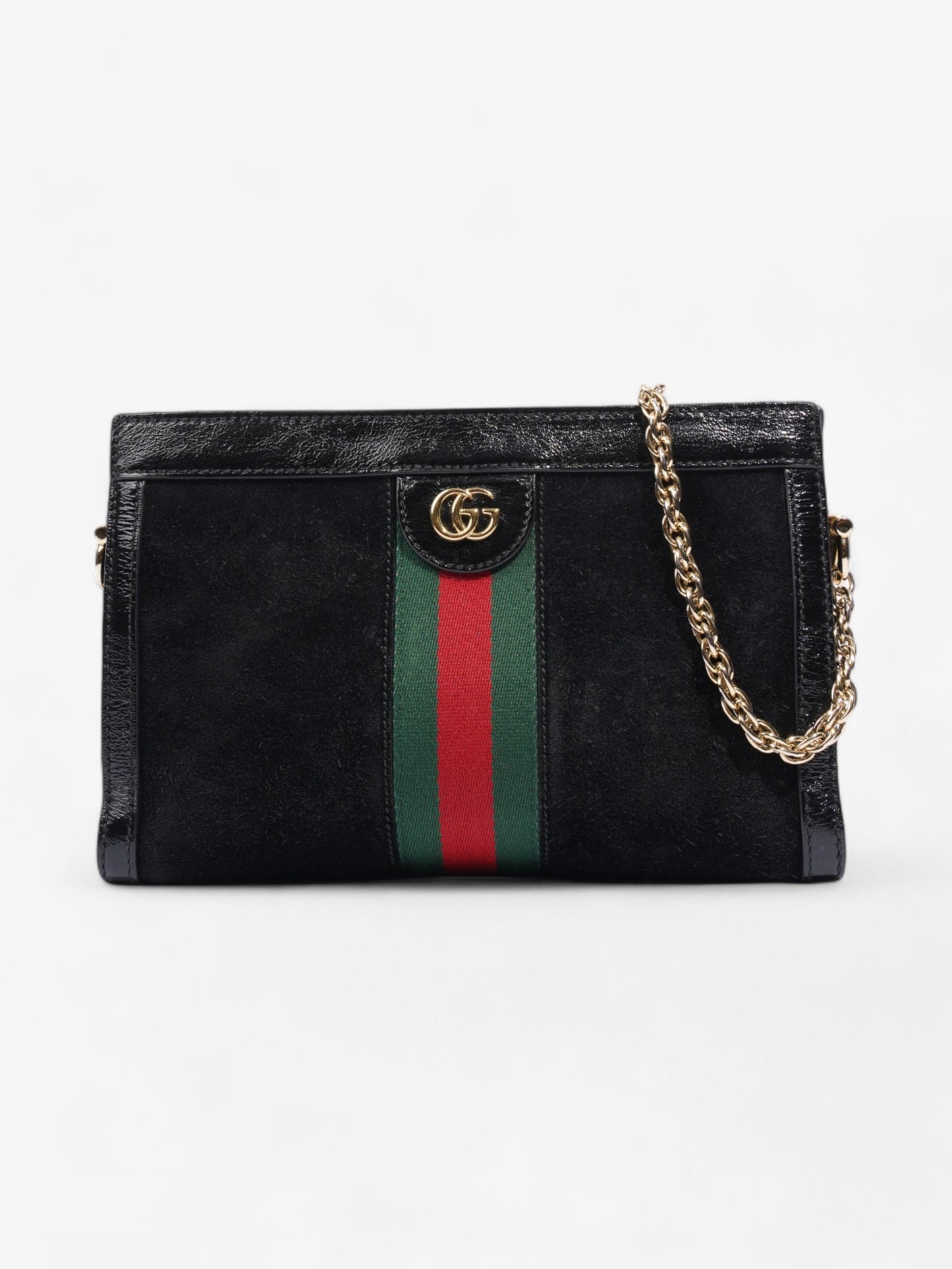 Gucci Ophidia Green Crossbody Bag Suede Black