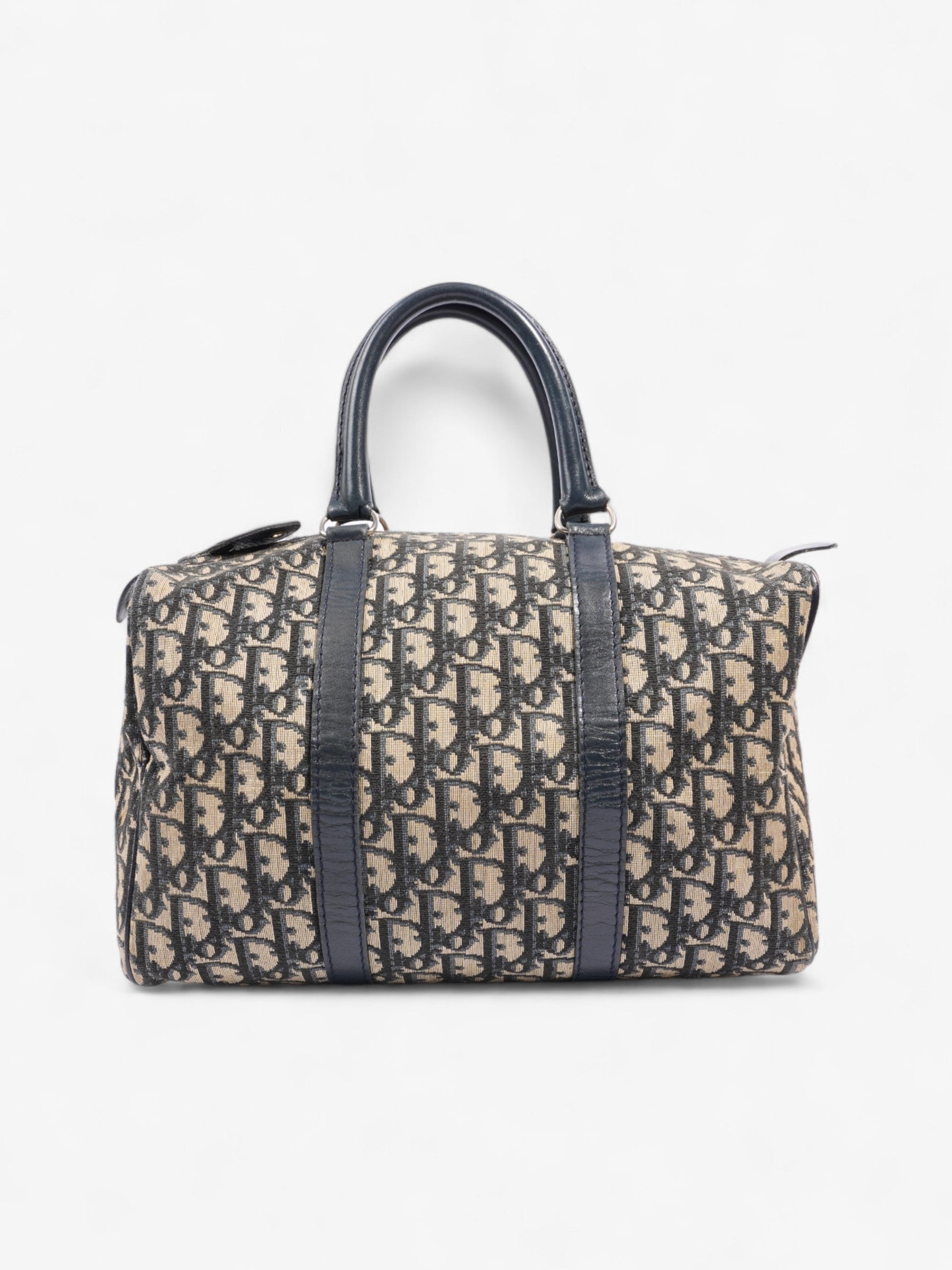 Dior Christian Boston Bag Canvas Blue Navy Travel Bag