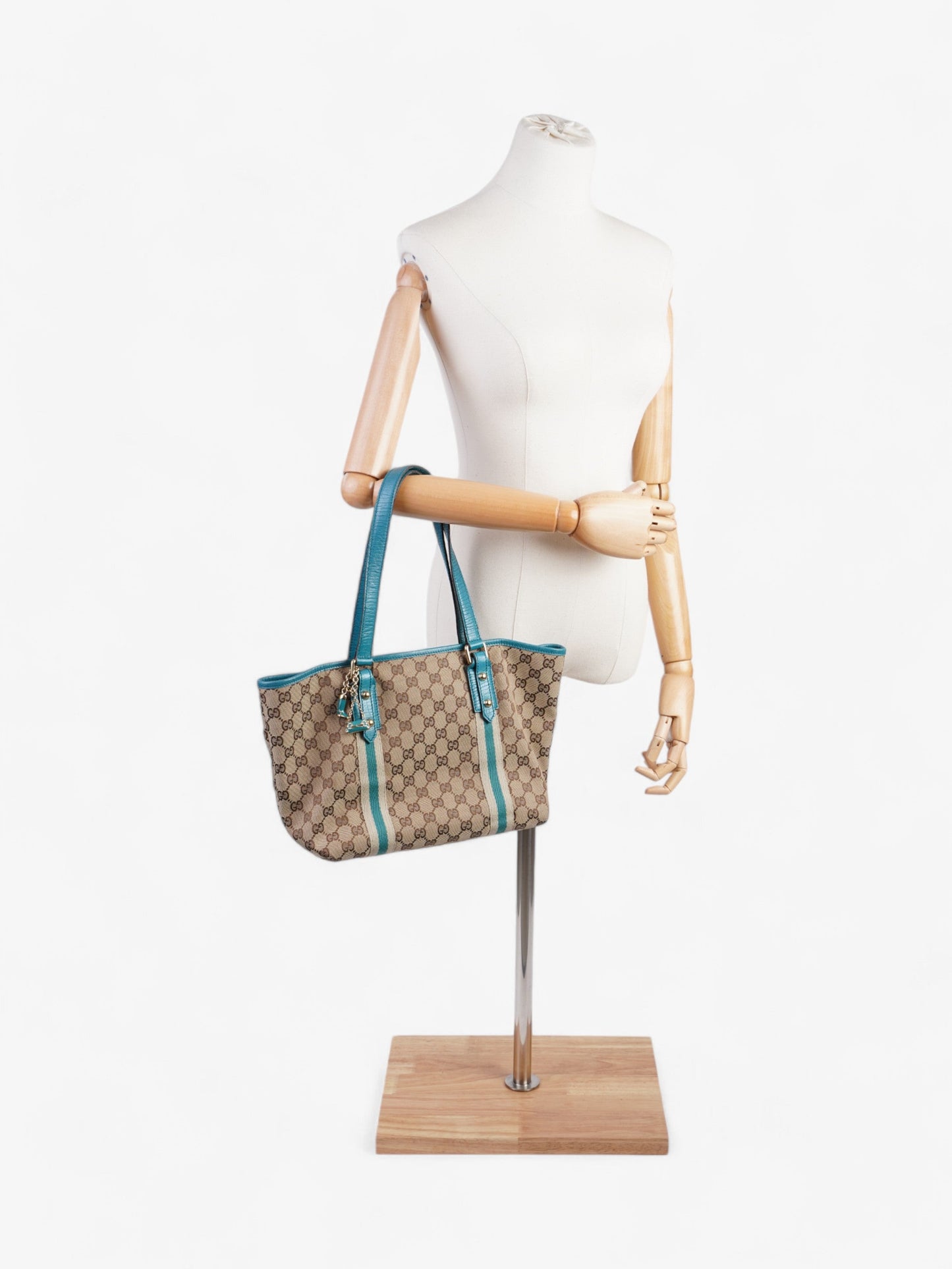 Gucci Jolicoeur Tote Supreme Turquoise Canvas Tote Bag