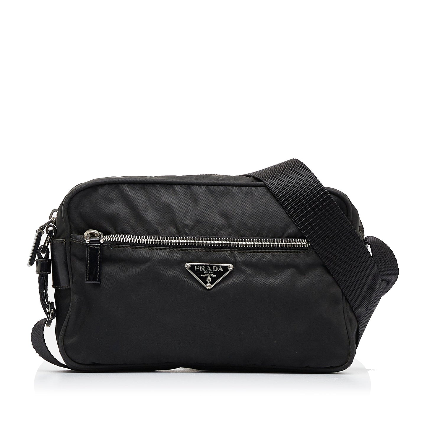 Prada Tessuto Luxury Handbag Canvas Nylon Black Crossbody Bag