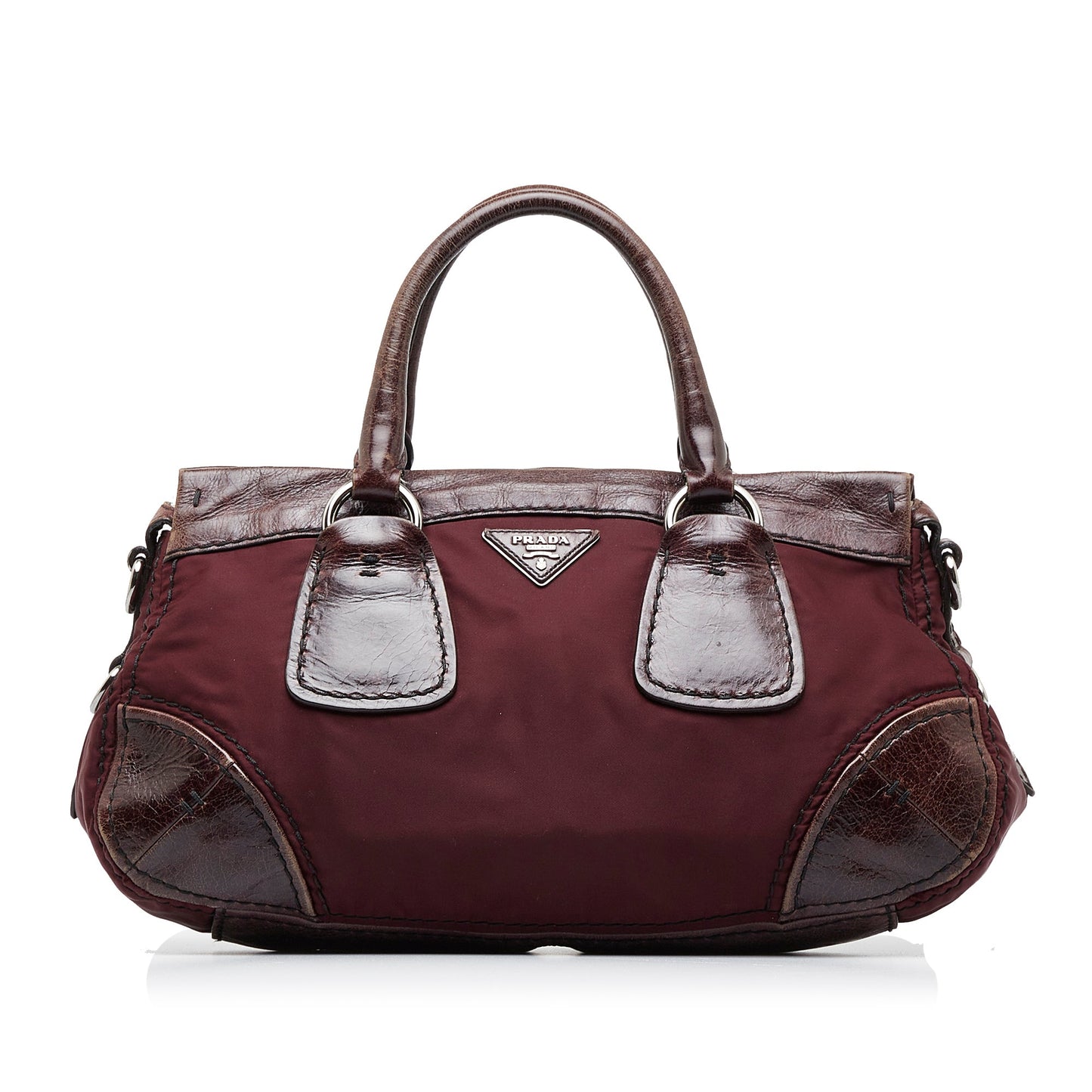 Prada Trimmed Tessuto Satchel Vitello Satchel Bag Tessuto Satchel 1